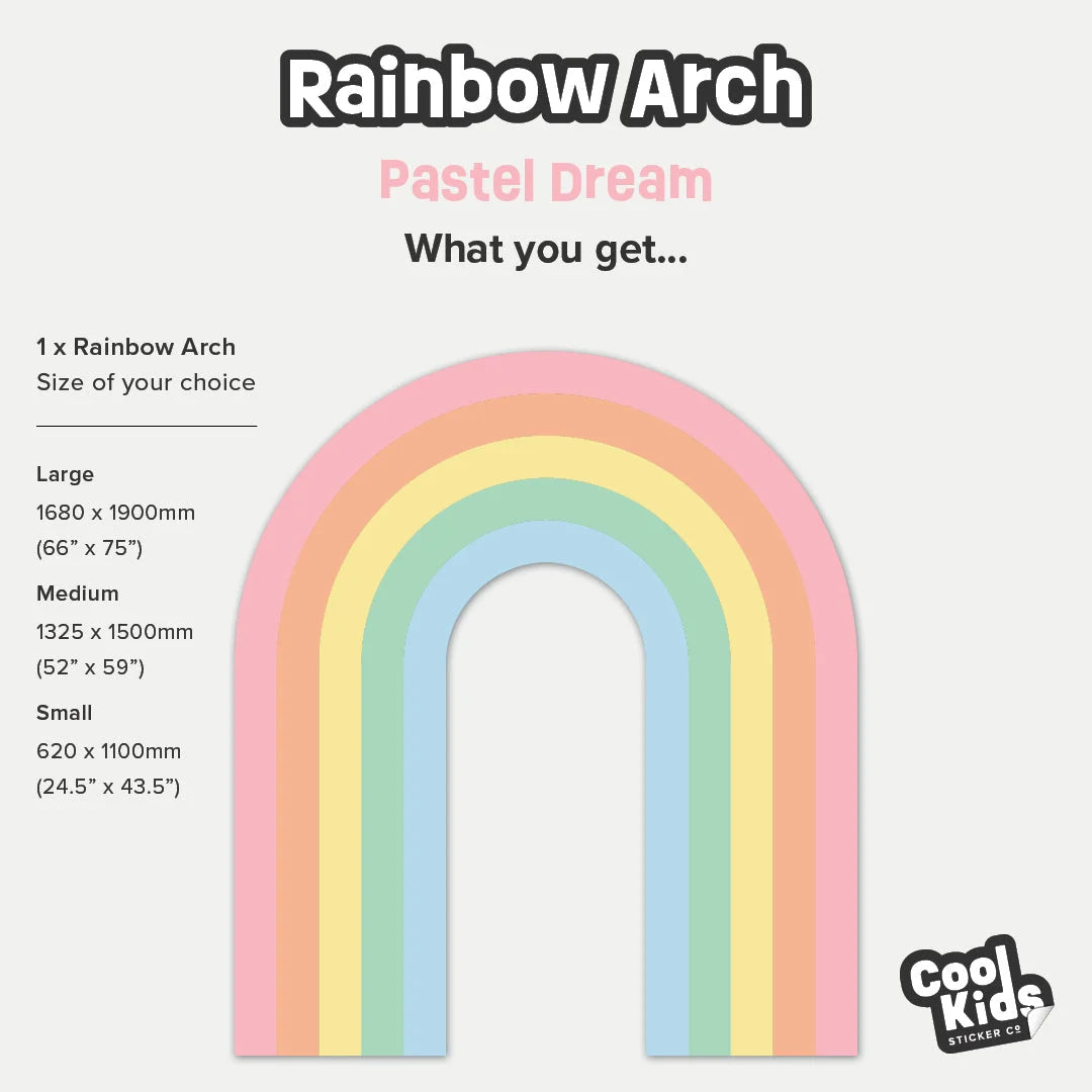 Rainbow Arch - Pastel Dream - DW12. Arch Decals