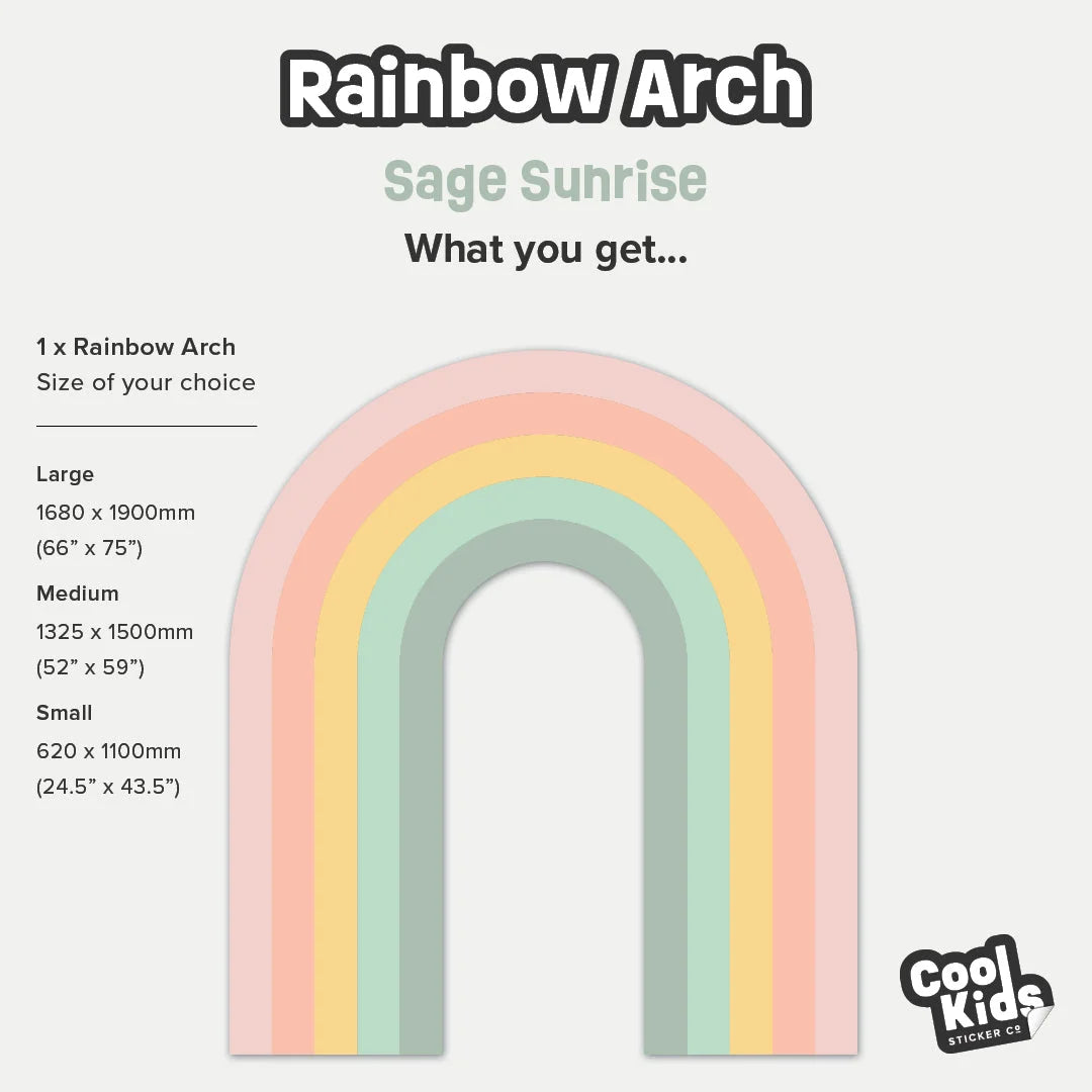 Rainbow Arch - Sage Sunrise - DW12. Arch Decals