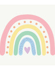 Rainbow Pastel Heart Wall Decal - DW3. Sun Clouds