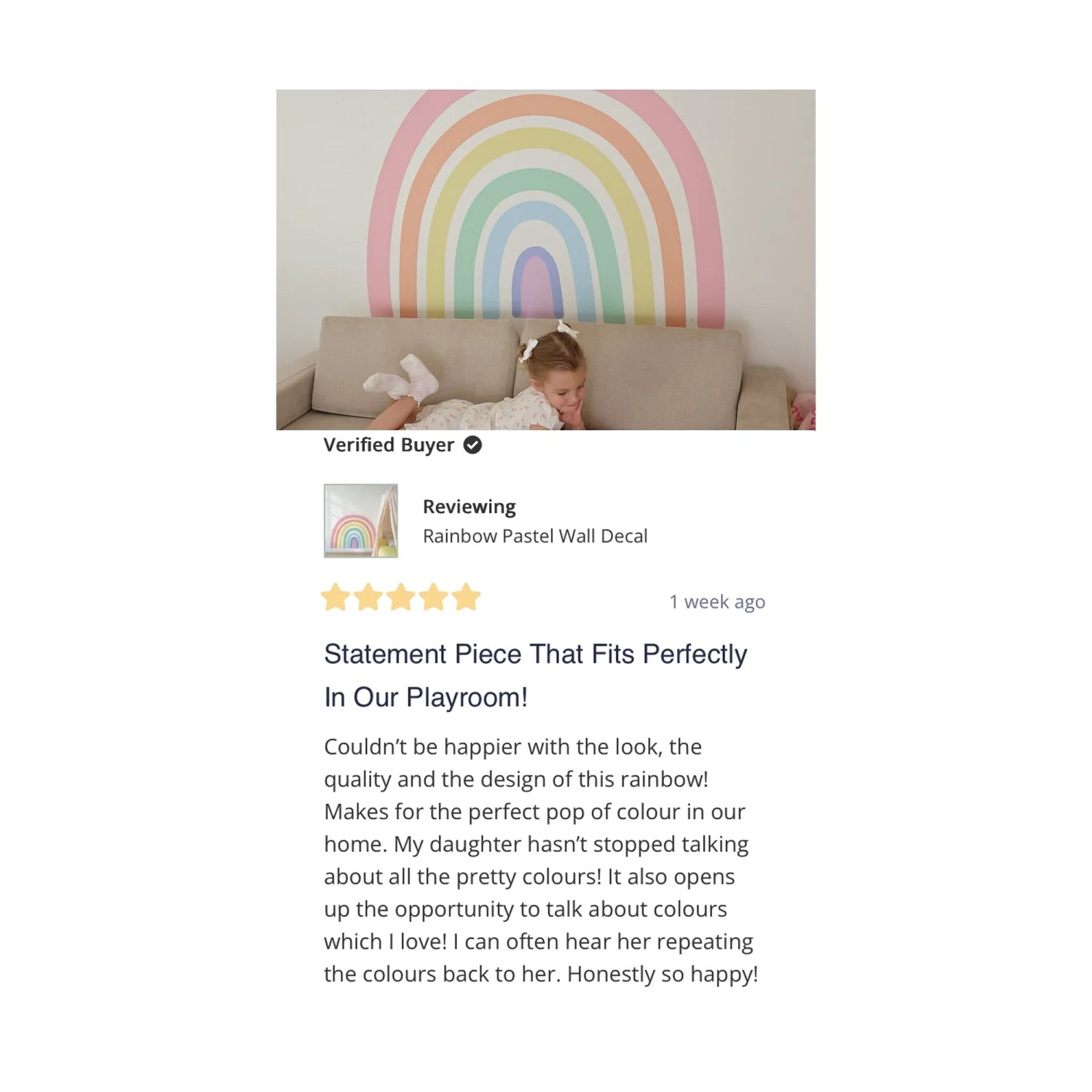 Rainbow Pastel Wall Decal - DW3. Sun Clouds