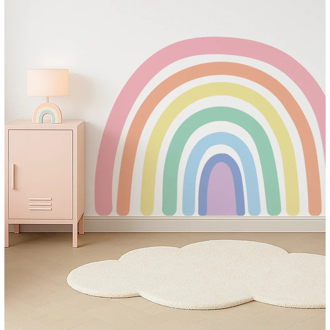 Rainbow Pastel Wall Decal DW3. Sun Clouds