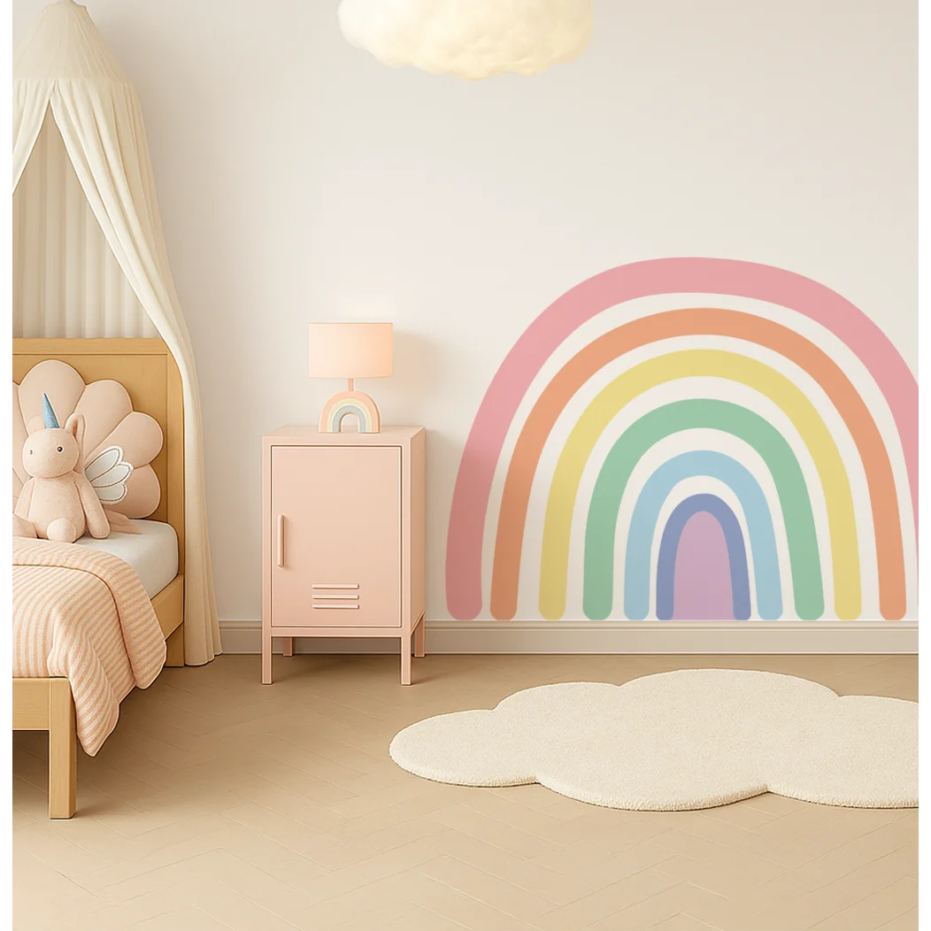 Rainbow Pastel Wall Decal - DW3. Sun Clouds