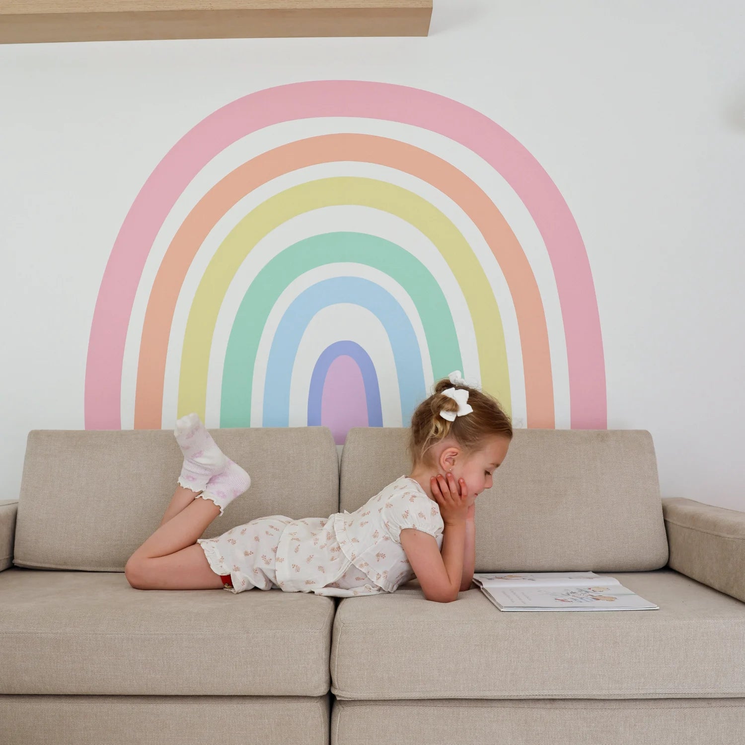 Pastel Rainbow Wall Decal – Large Kids Room Sticker – Cool Kids Sticker Co.