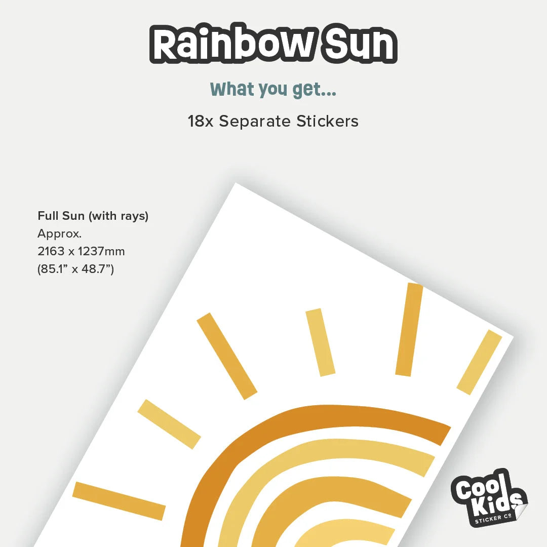 Rainbow Sun Wall Decal - Decals - Rainbow Sun Clouds