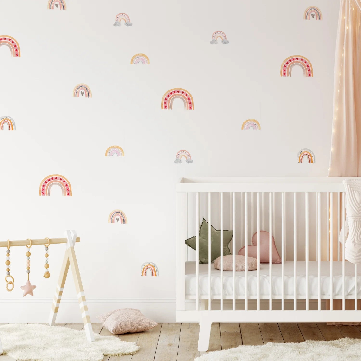Rainbows Wall Decal – Soft Pastel Rainbow Stickers for Nursery – Cool ...