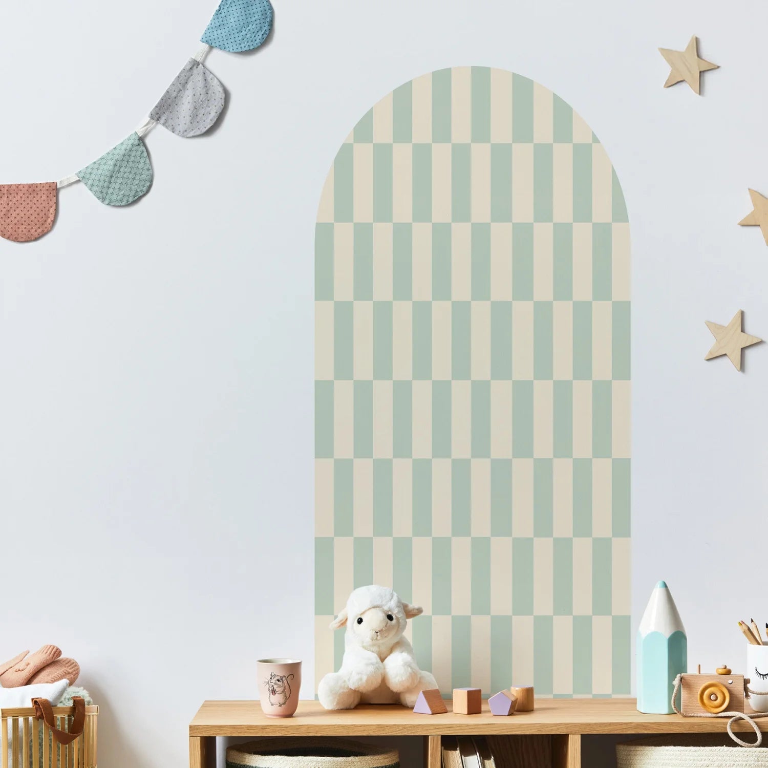 Rectangular Patterned Arch Wall Decals - Medium / Sage &amp;