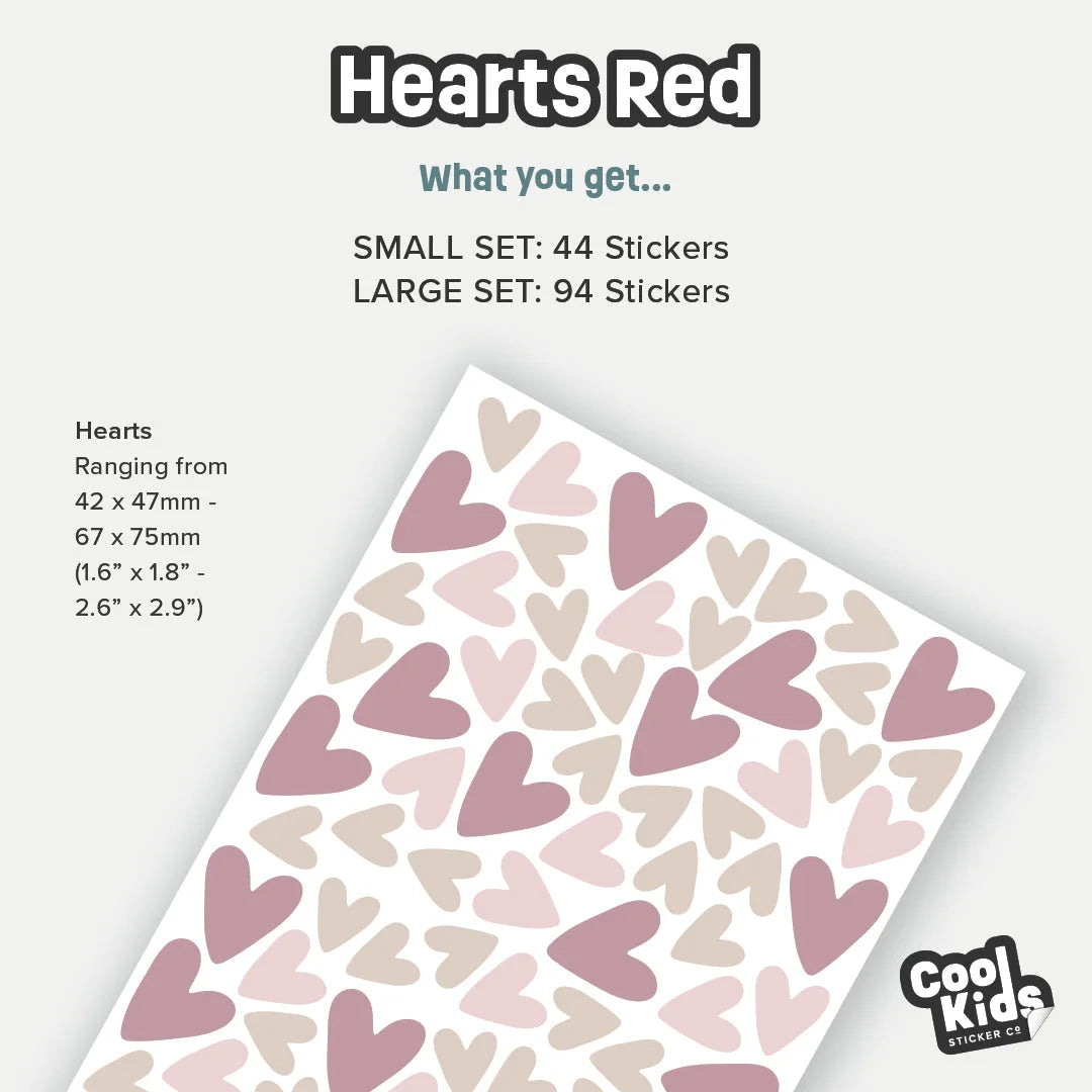 Red Hearts Wall Decal - Decals - Abstract Shapes