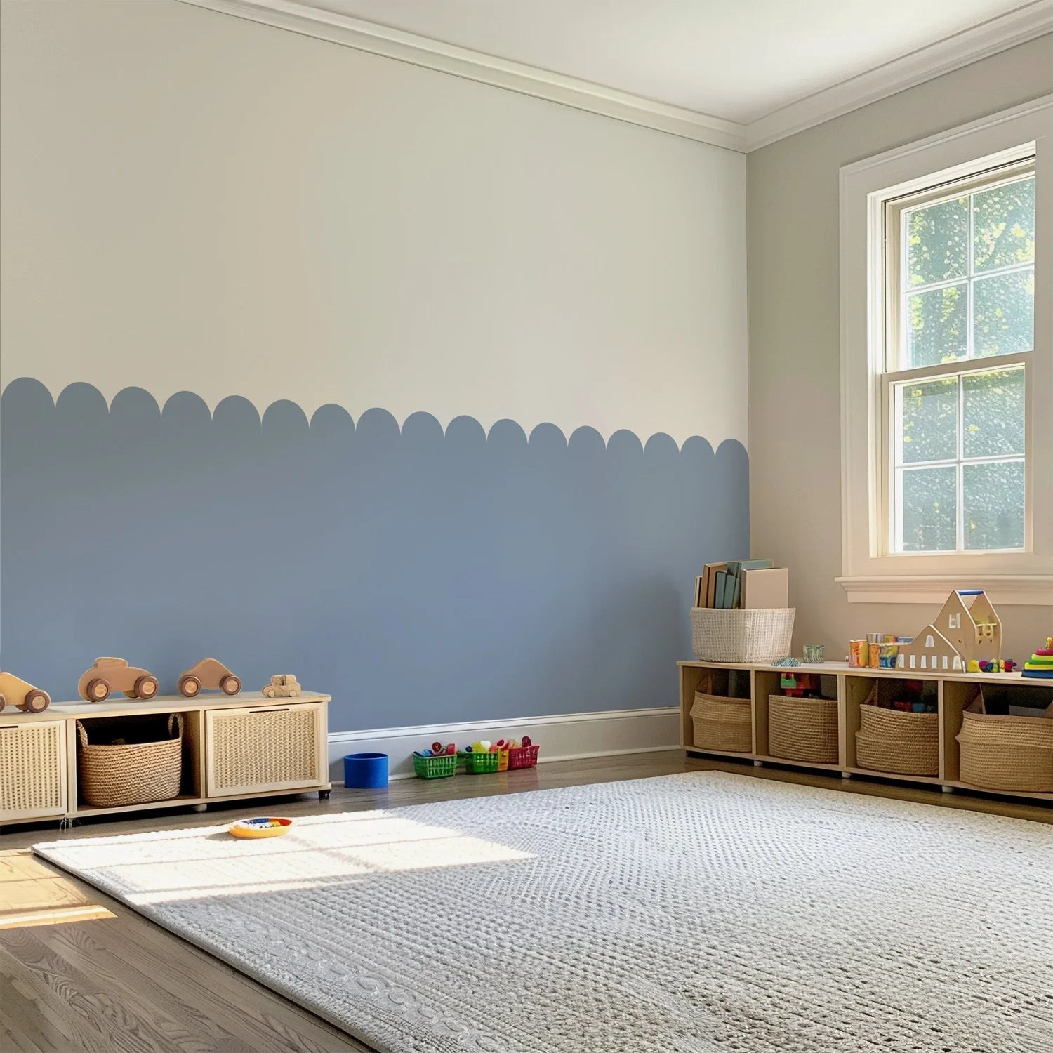 Scallop Block Coloured - Wall Panels - Blue