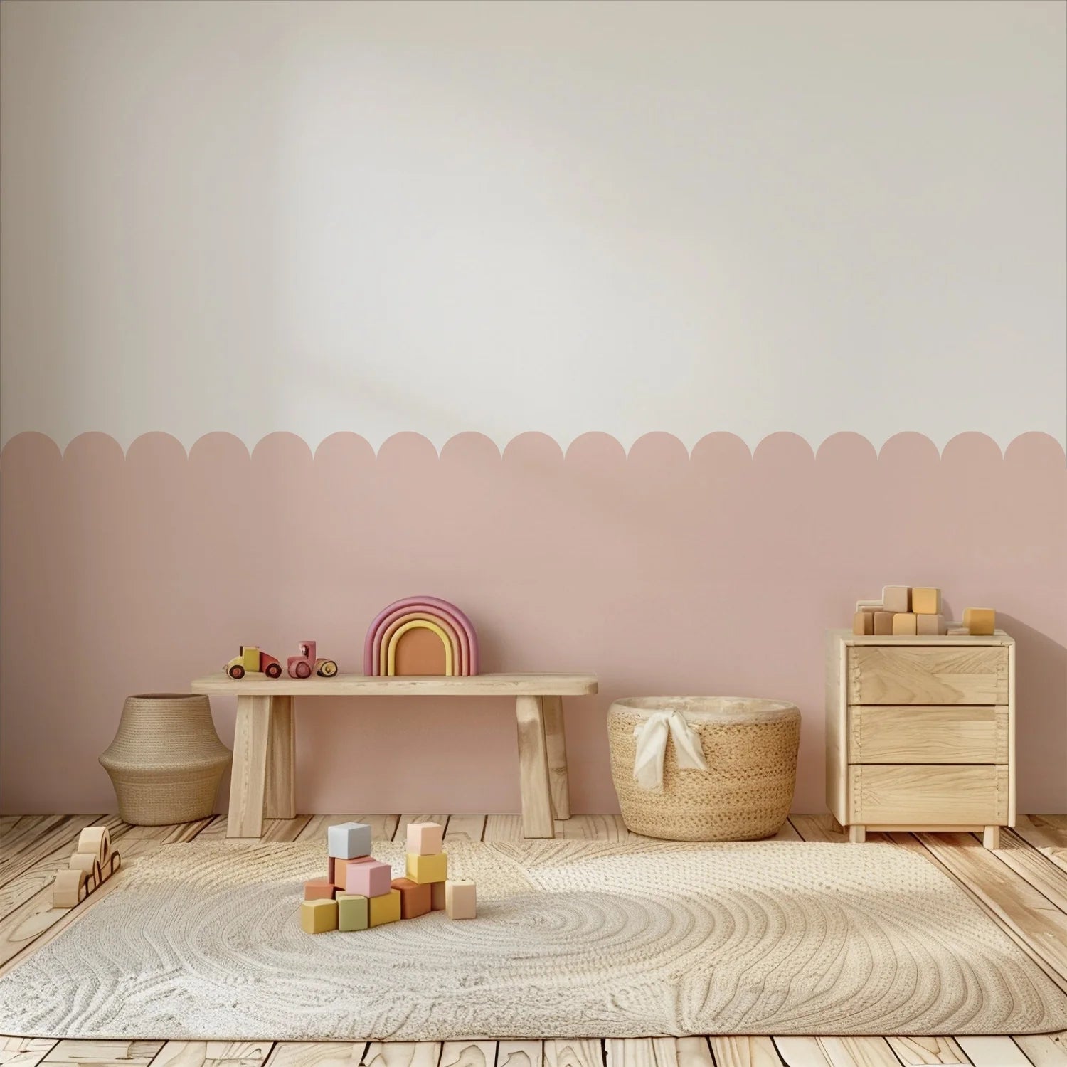 Scallop Block Coloured - Wall Panels - Pink