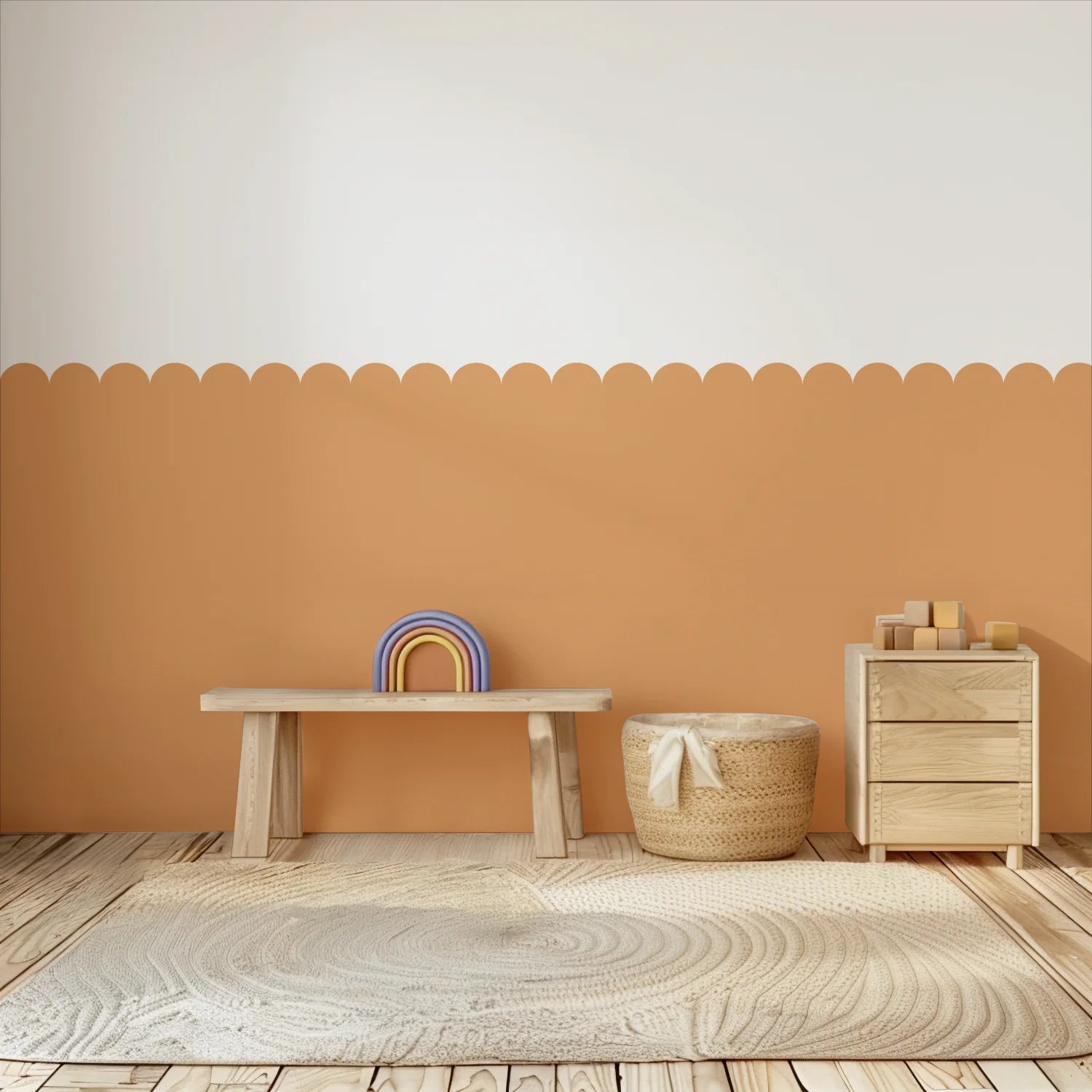 Scalloped Block Wall Panels - Apricot - DW11.