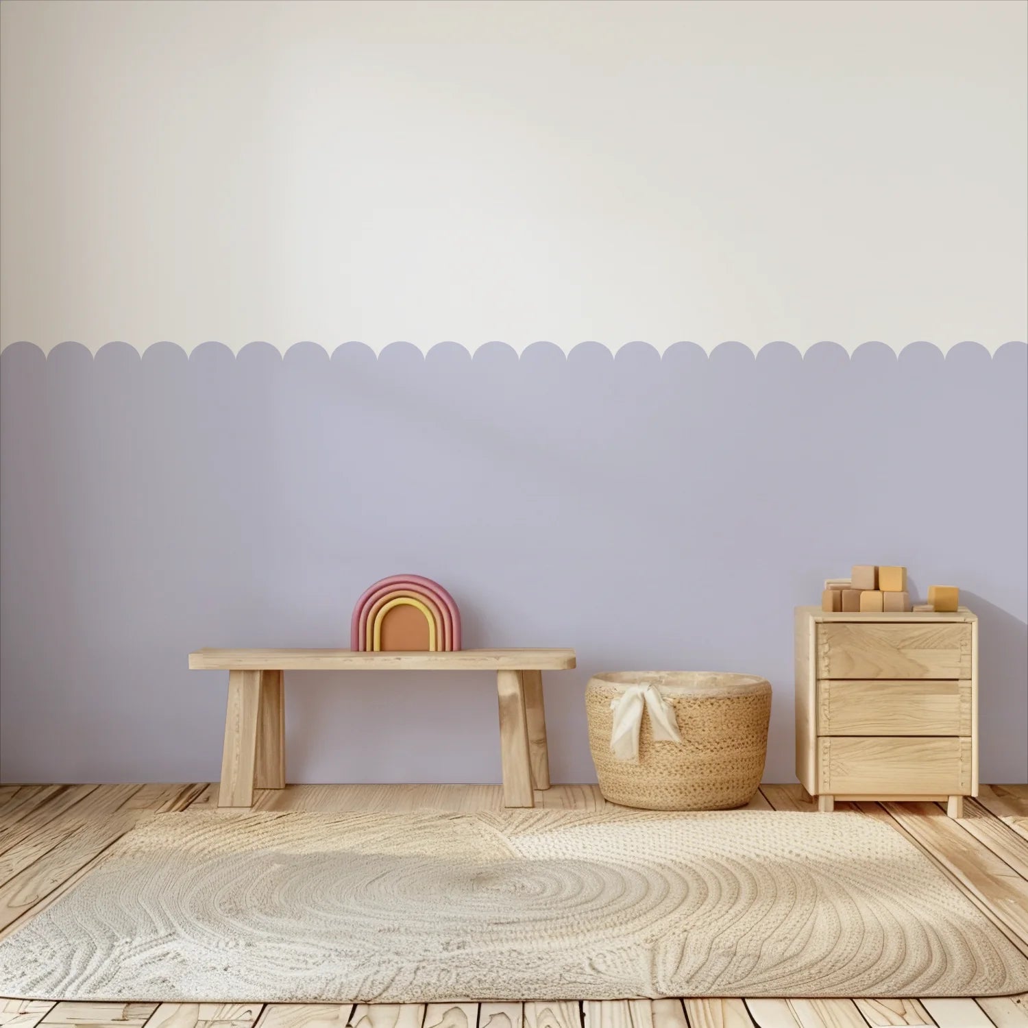 Scalloped Block Wall Panels - Lavender - DW11.