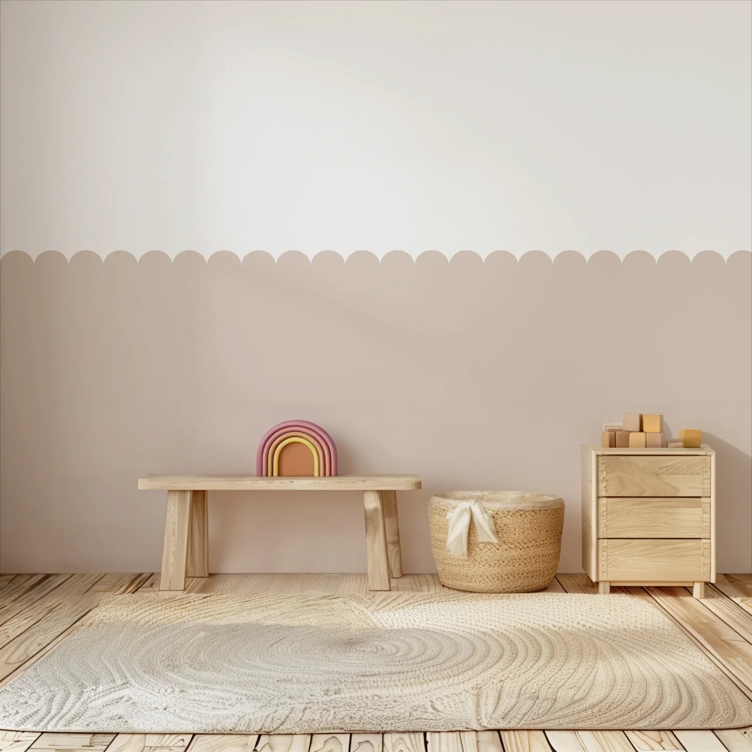 Scalloped Block Wall Panels - Neutral - DW11.