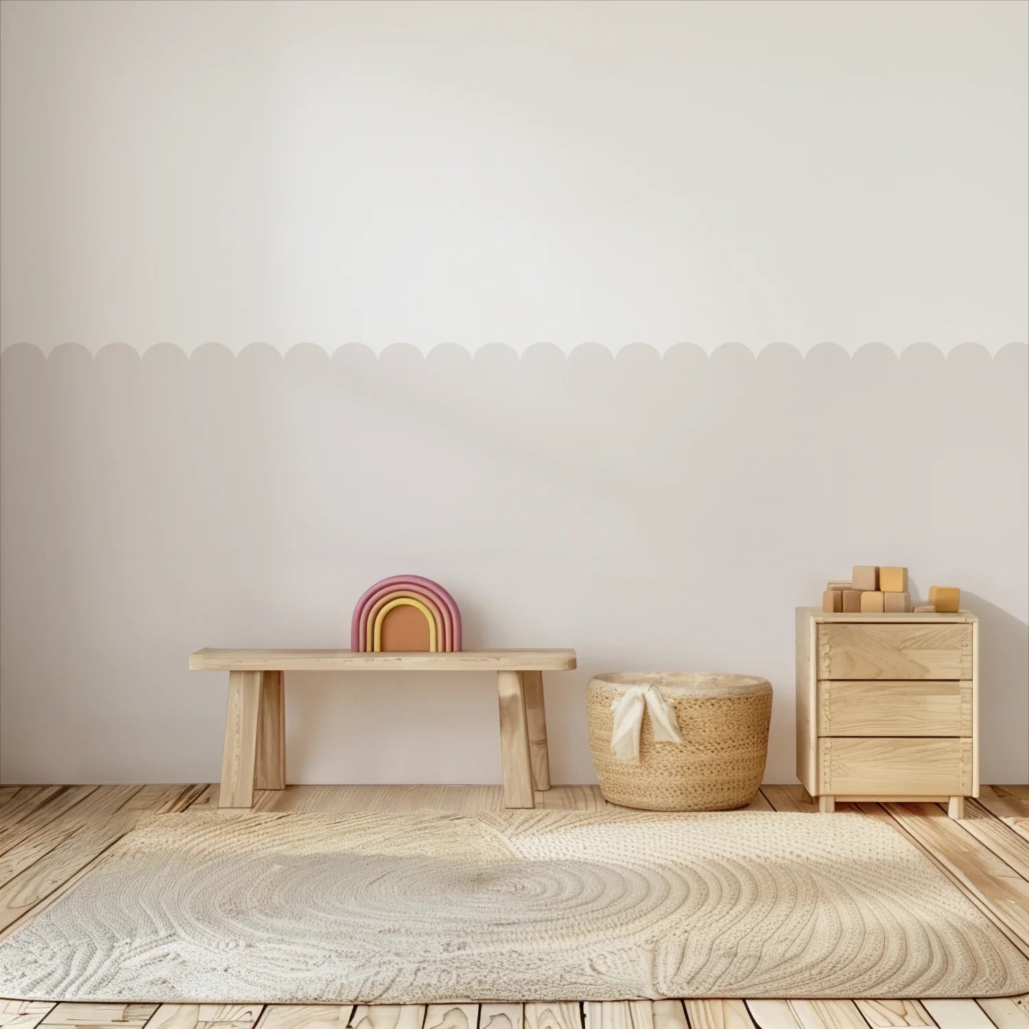Scalloped Block Wall Panels - Powder - DW11.