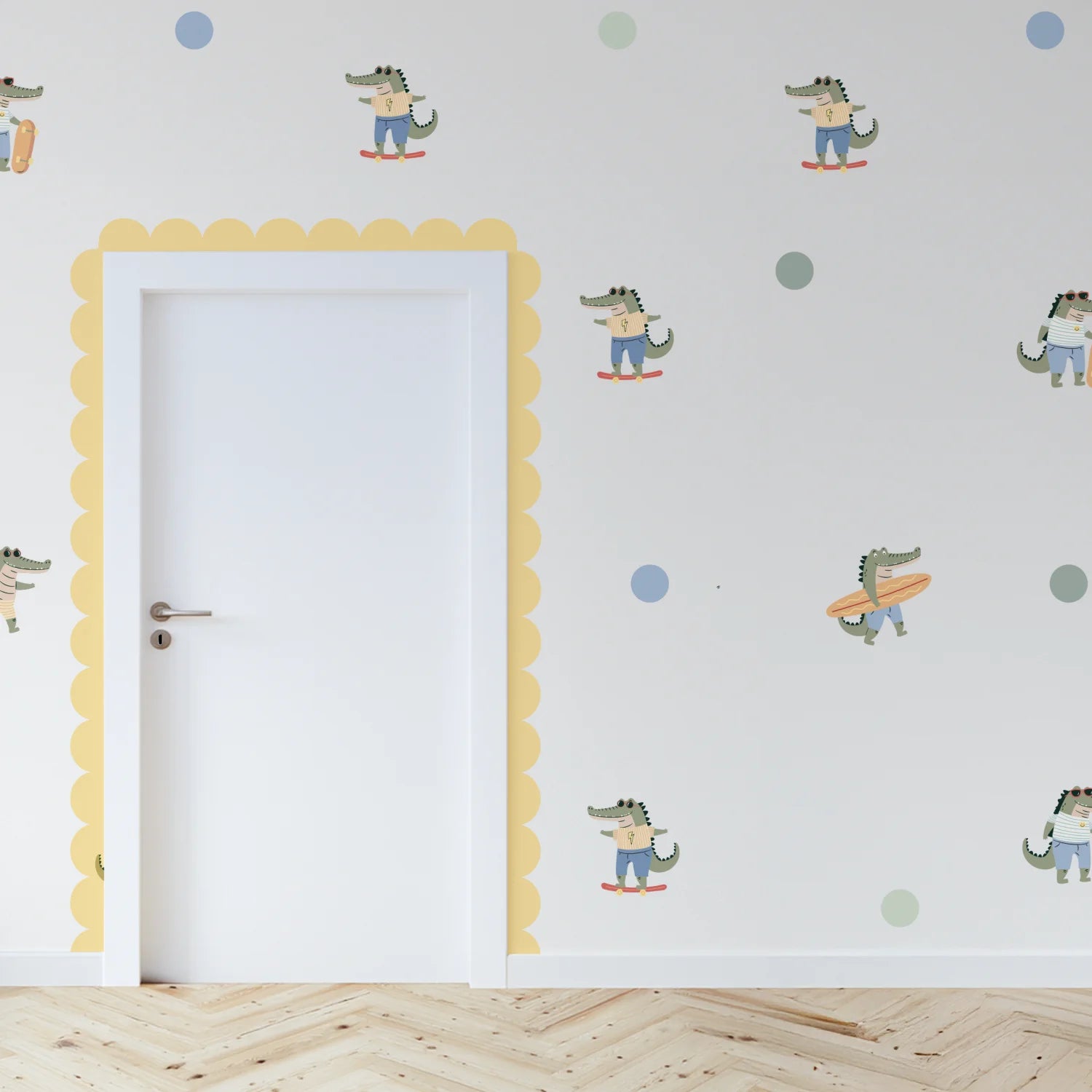 Scalloped Border Decals: Skater Gator Colourways - DW14.