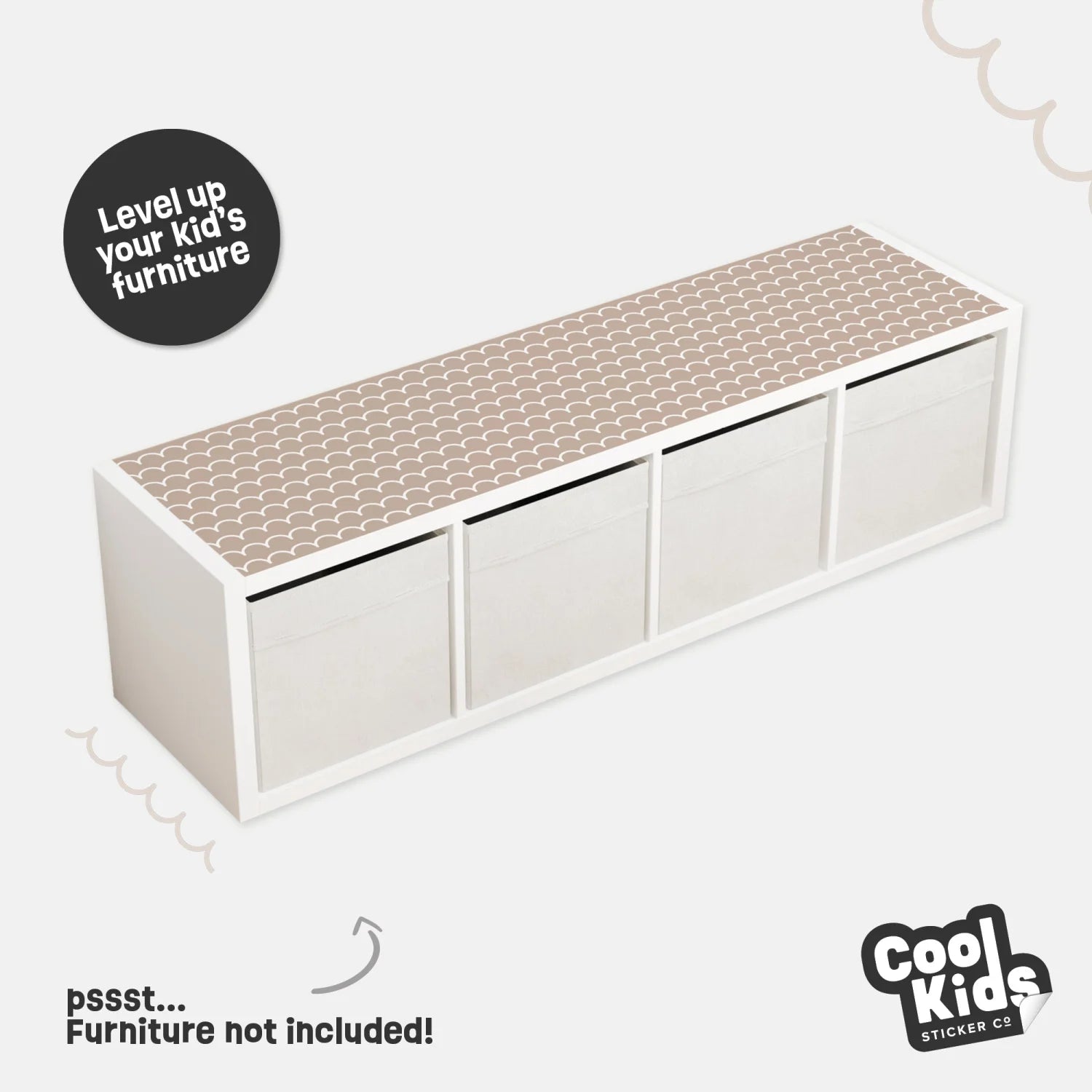 Kallax Shelf Scallops Neutral Decal - Furniture Decals