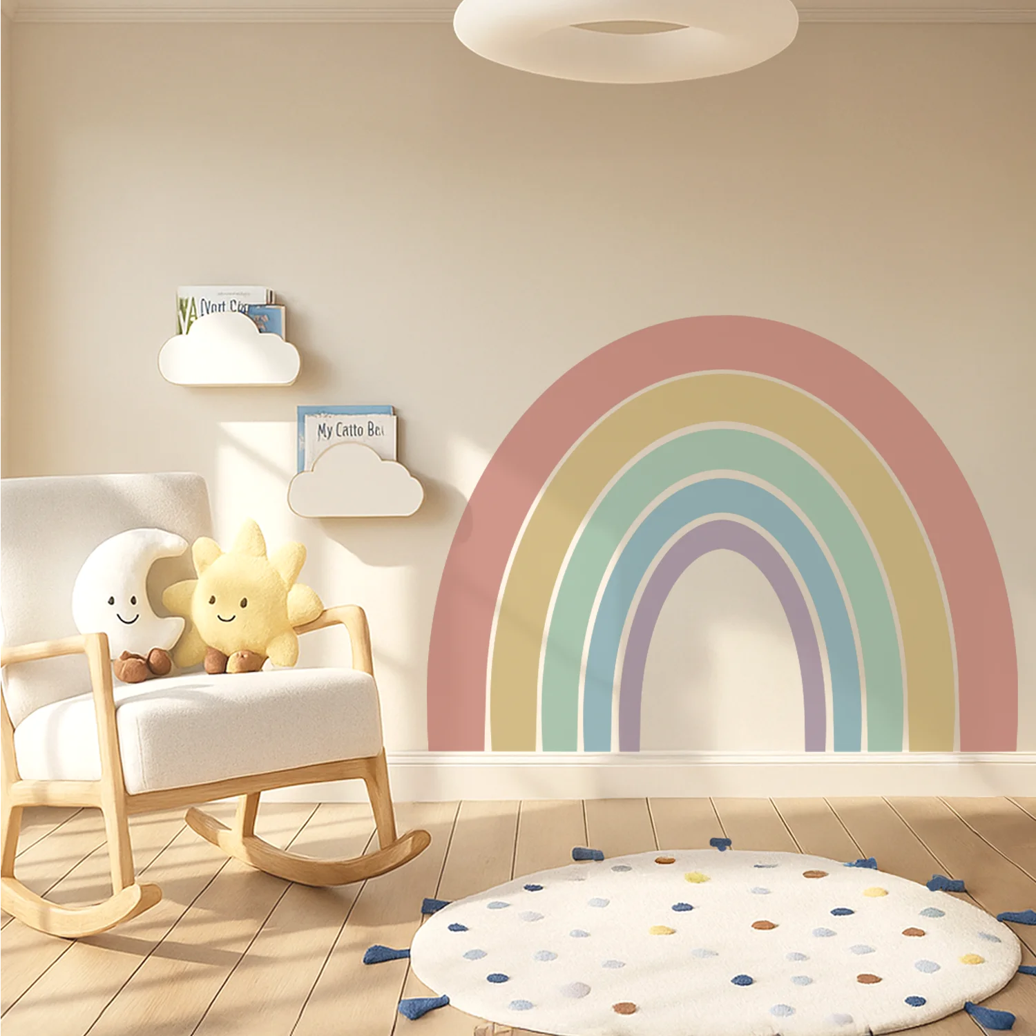 Solid Rainbow Wall Decal - DW3. Sun Clouds