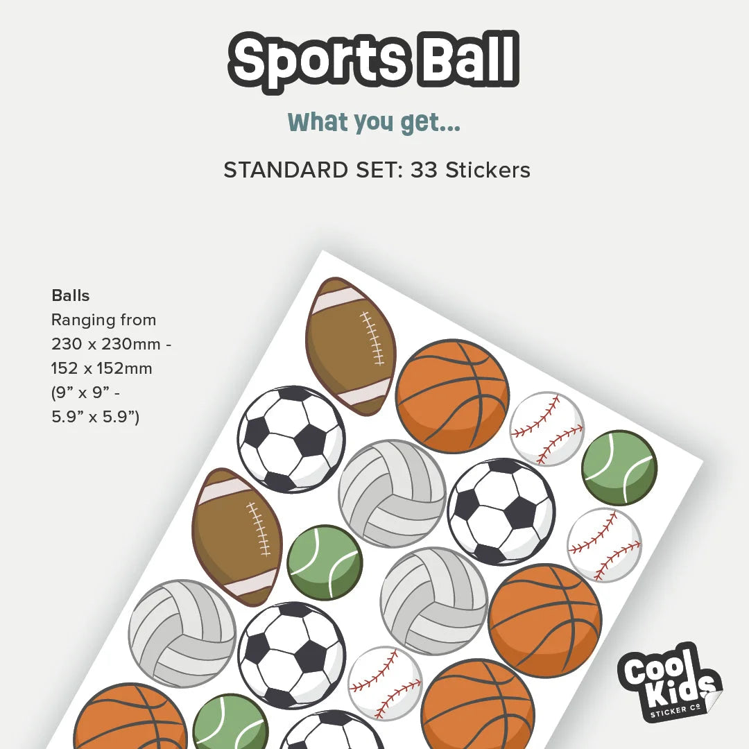 Sports Ball Wall Decal - DW6. Fantasy Decals