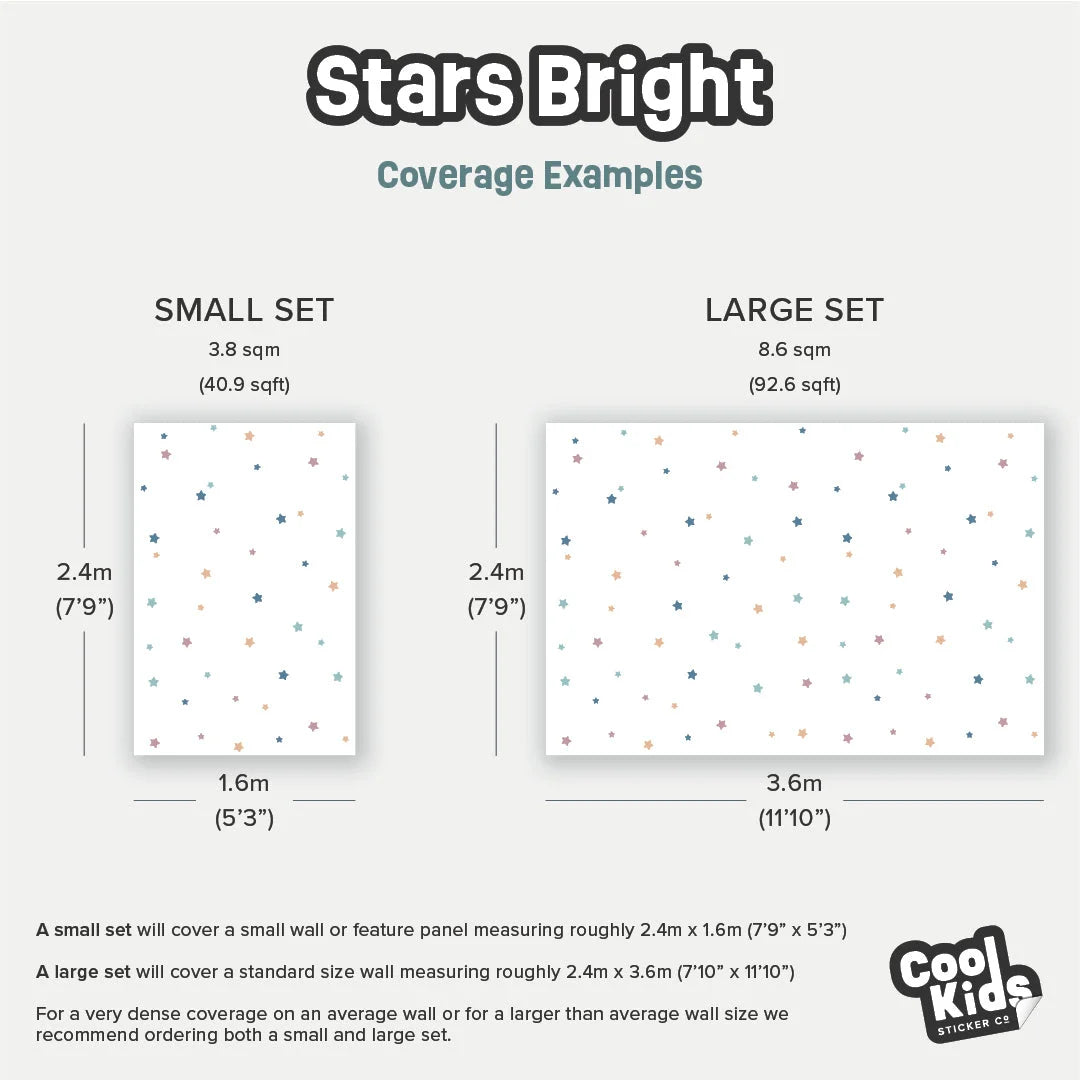 Stars Bright Wall Decal - DW1. Shape Decals