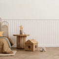Striped Scalloped Border Panels - Neutral, White & Powder