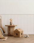 Striped Scalloped Border Panels - Neutral, White & Powder