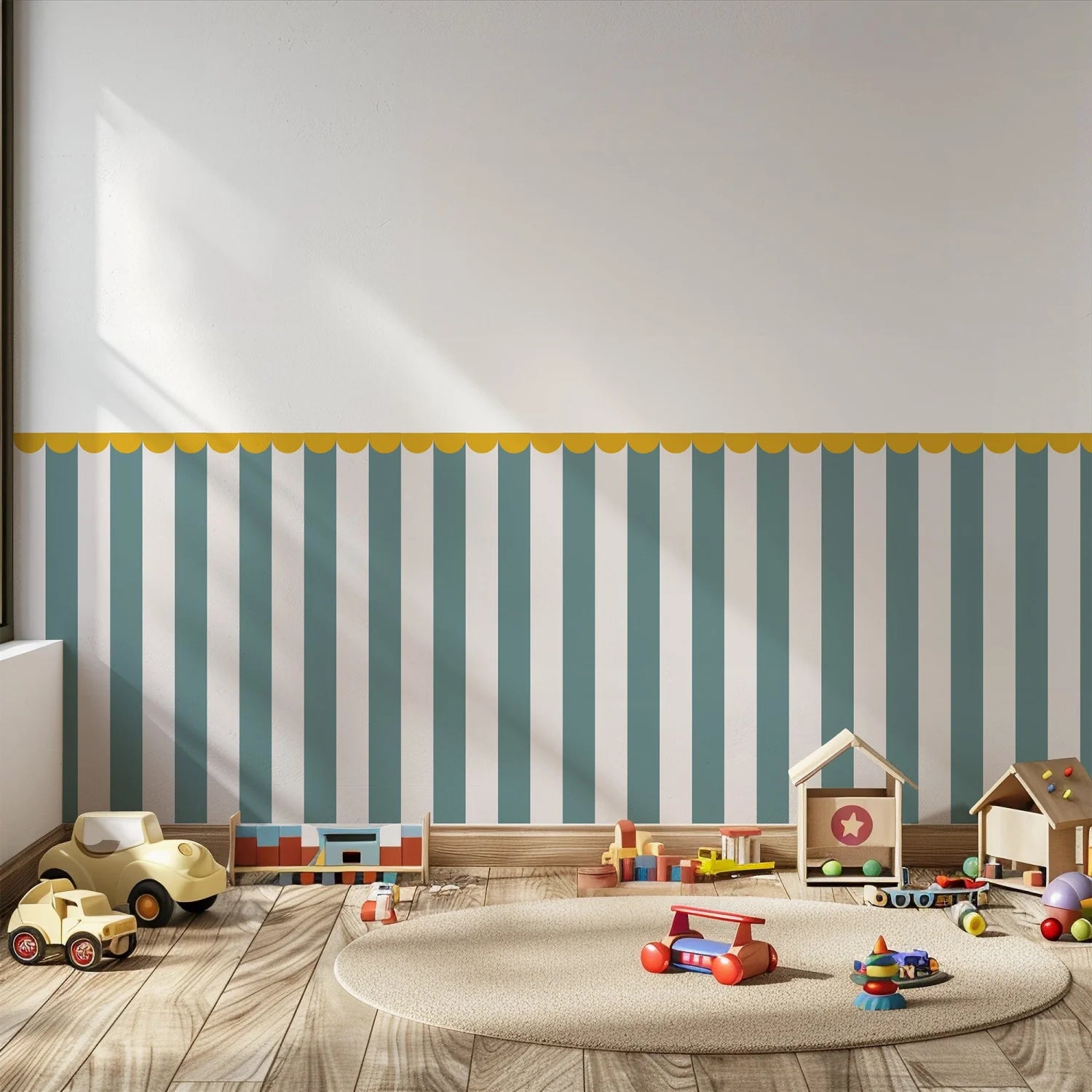 Striped - Wall Panels - Teal