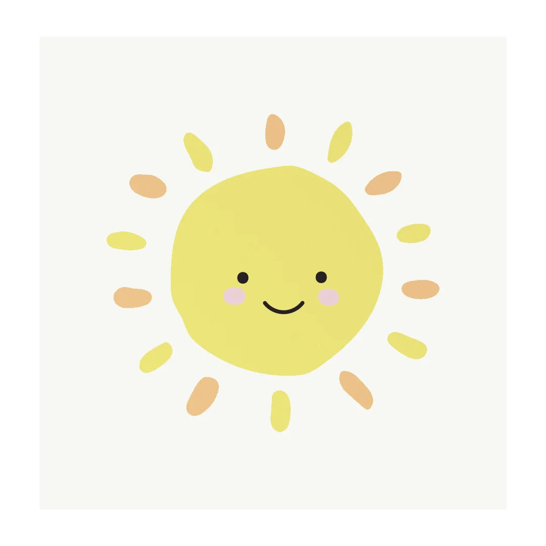 Sunny Face Short Ray Wall Decal - DW3. Rainbow Sun Clouds