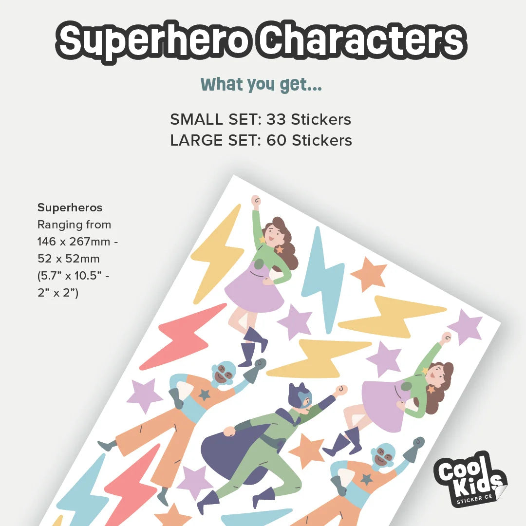 Superhero Character Wall Decals - Decals - Fantasy