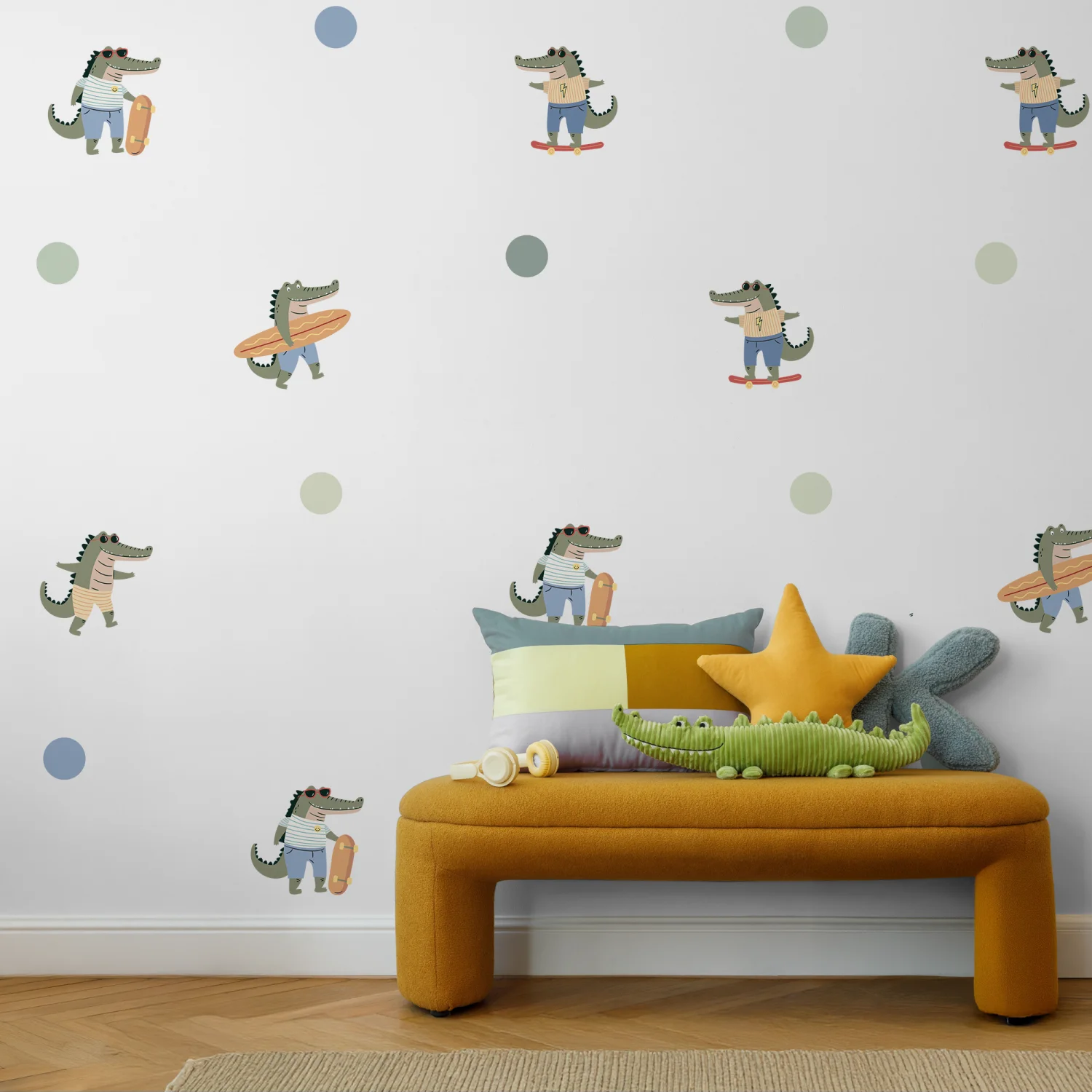 Surf & Skater Gator Wall Decals - DW5. Animal