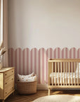 Thin Scallop Striped - Wall Panels - Rosy Stripes - DW11.
