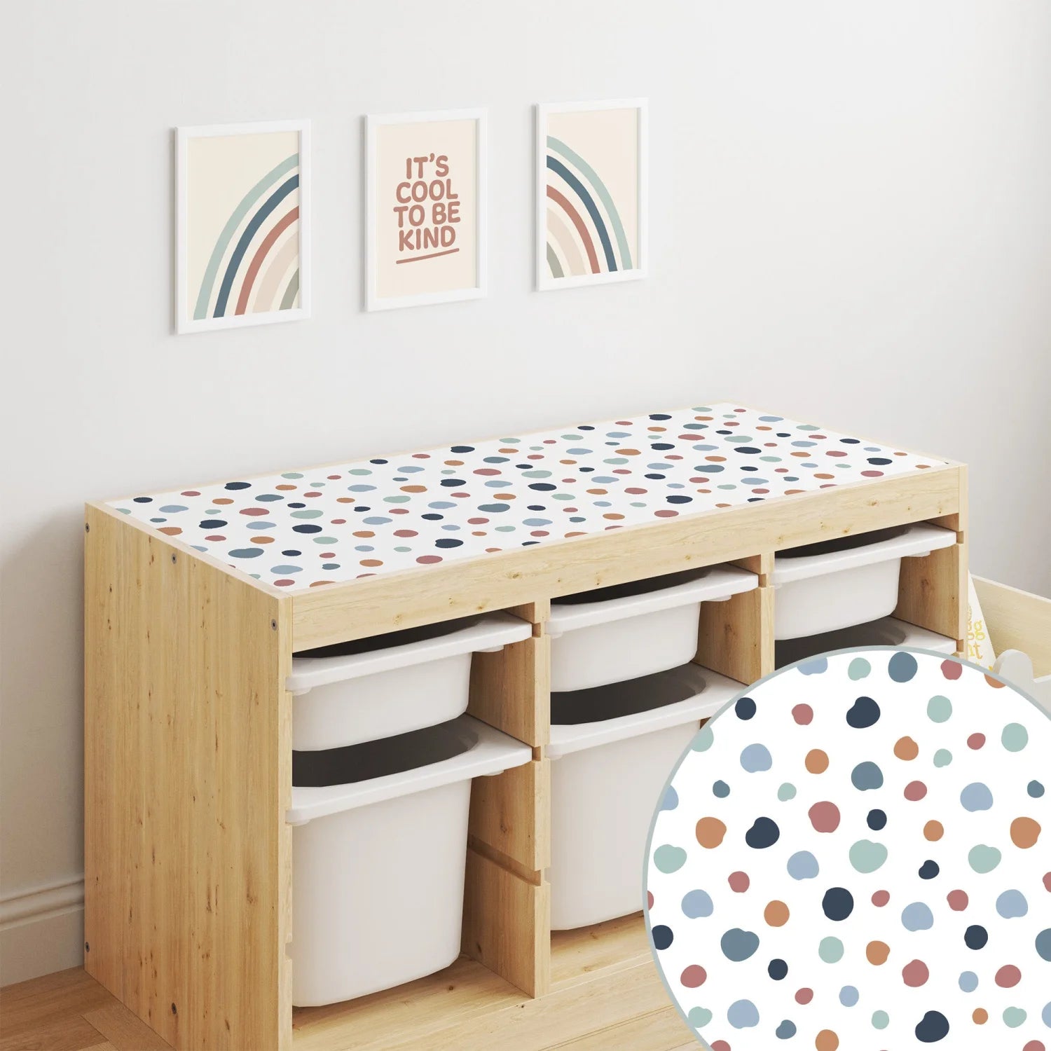 Trofast Top Abstract Dots Warm Decal DF1. Tops