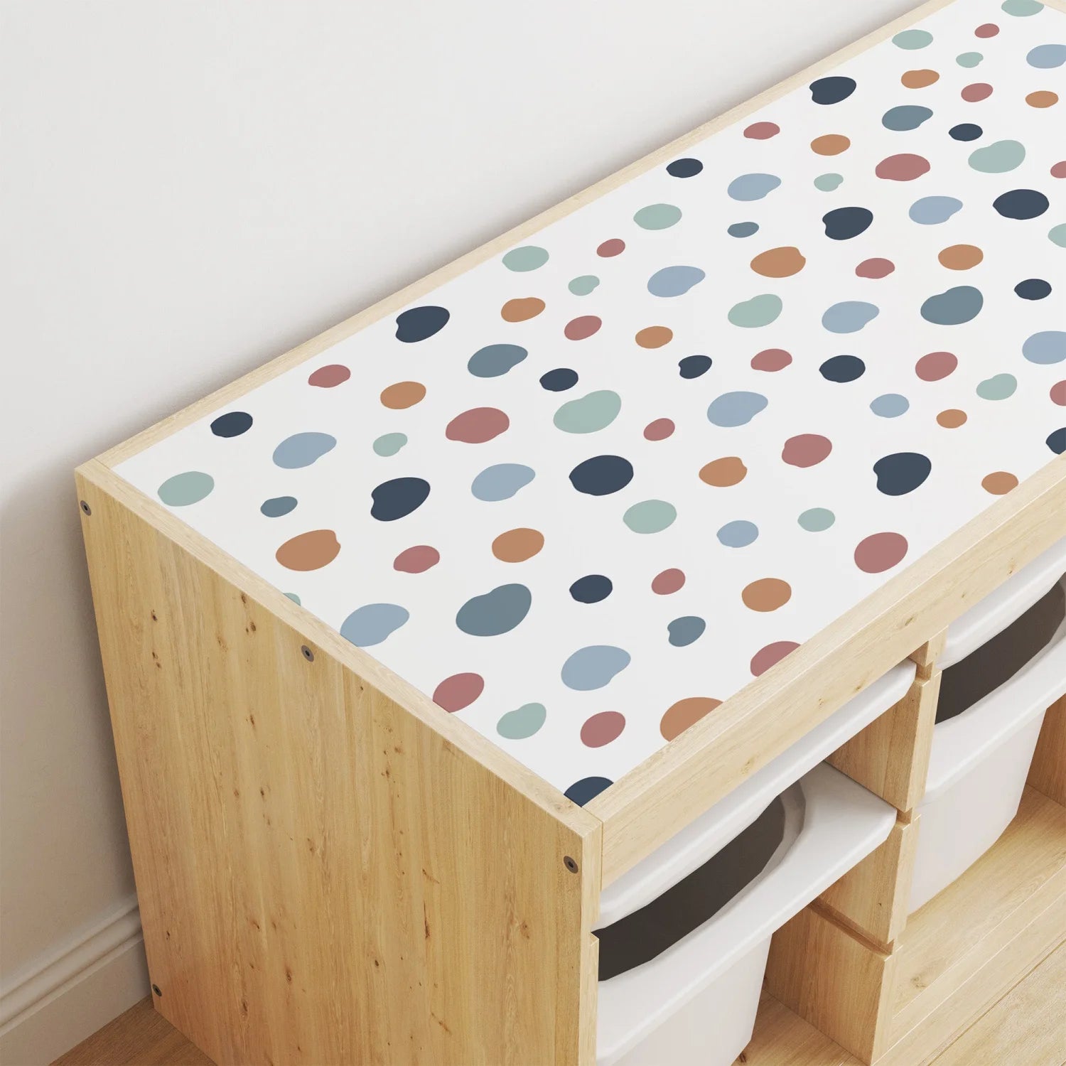 Trofast Top Abstract Dots Warm Decal - Furniture Decals