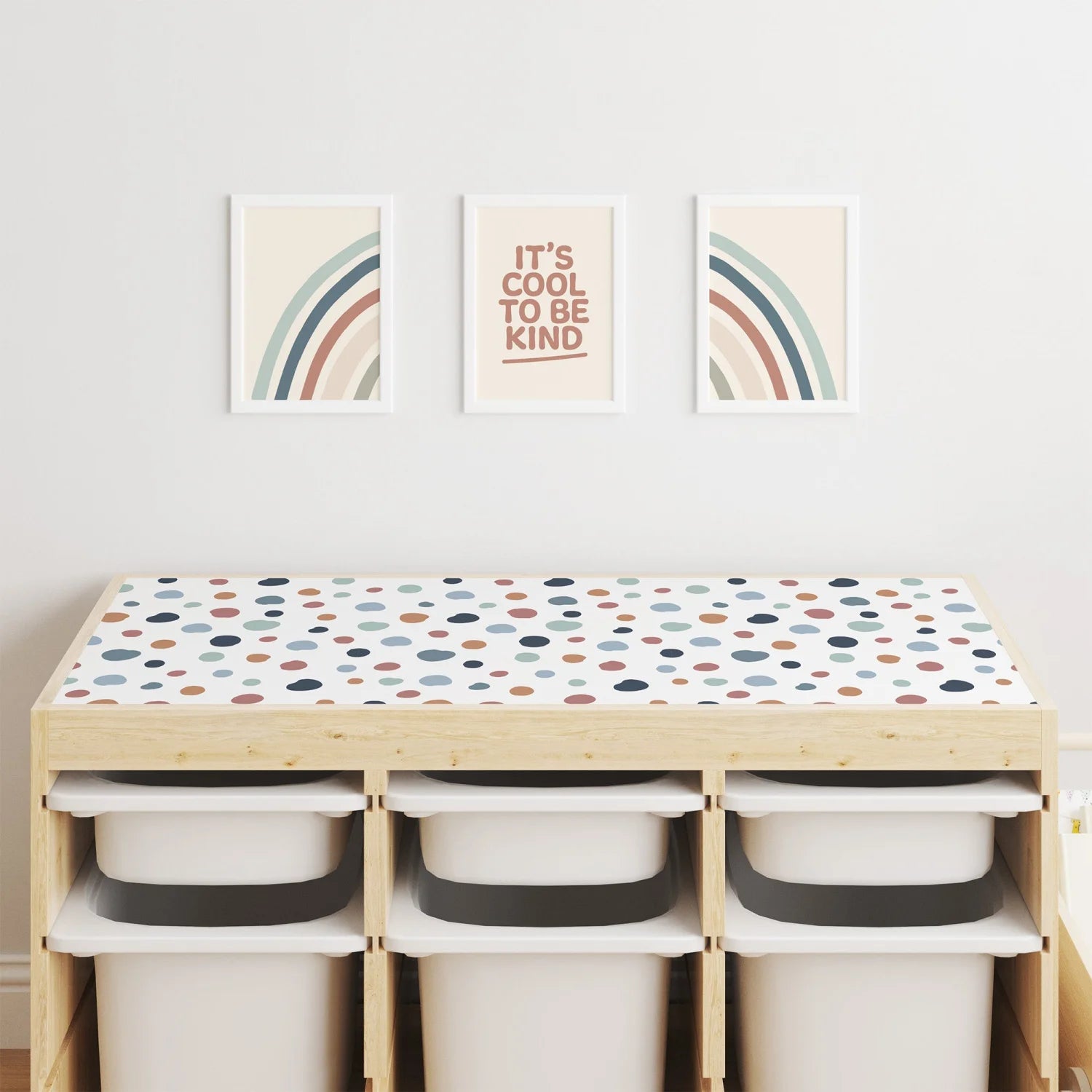 Trofast Top Abstract Dots Warm Decal - Furniture Decals