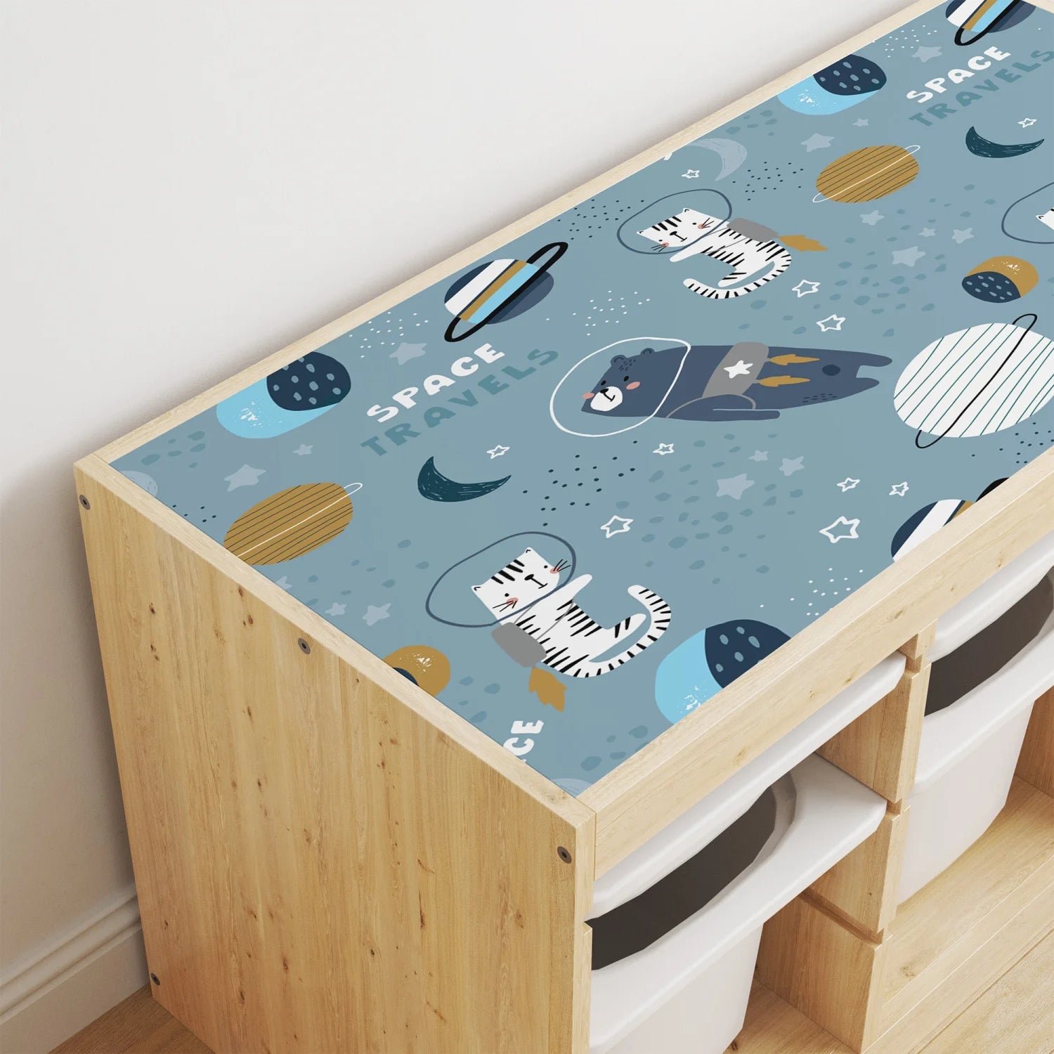 Trofast Top Animals In Space Decal - Furniture Decals