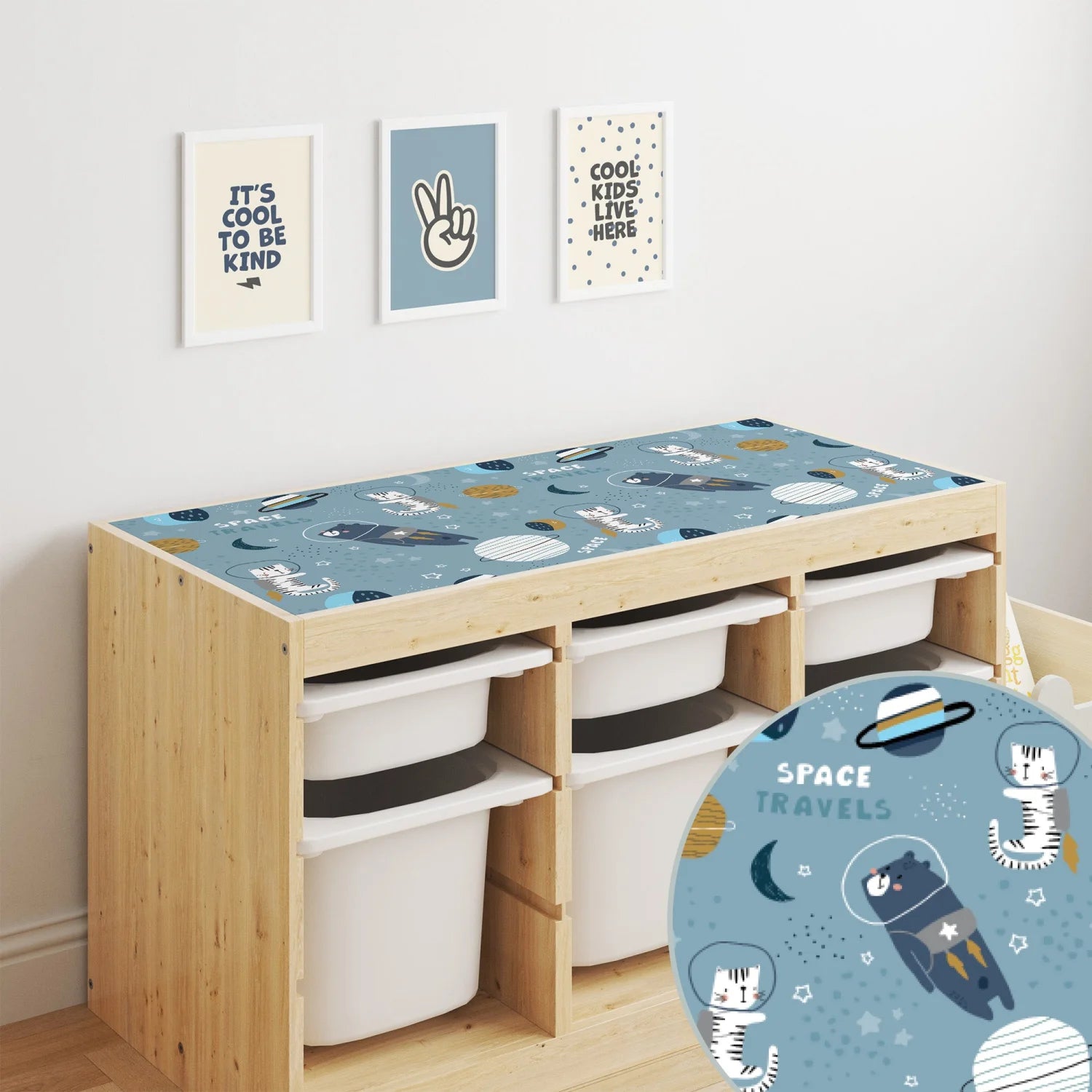 Trofast Top Animals In Space Decal DF1. Tops