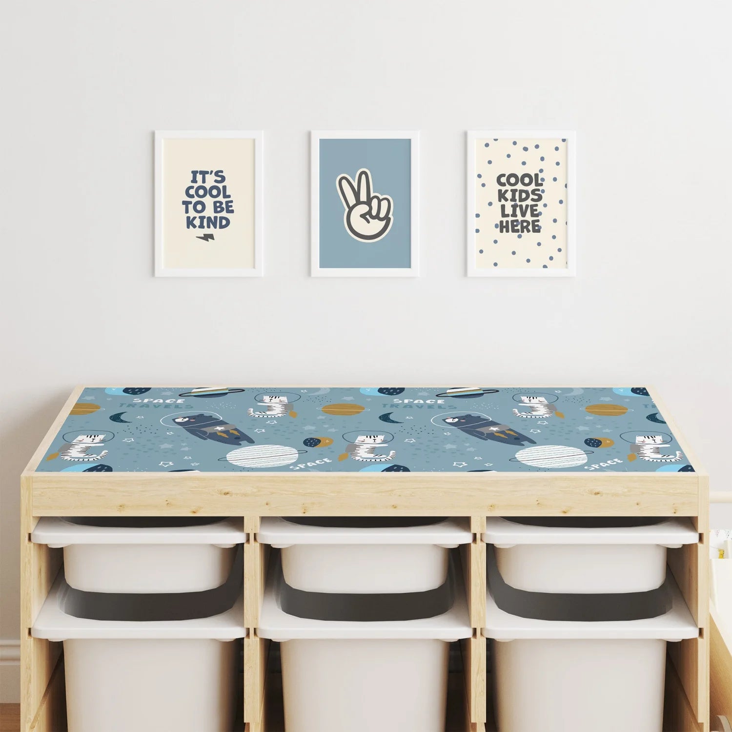 Trofast Top Animals In Space Decal - Furniture Decals