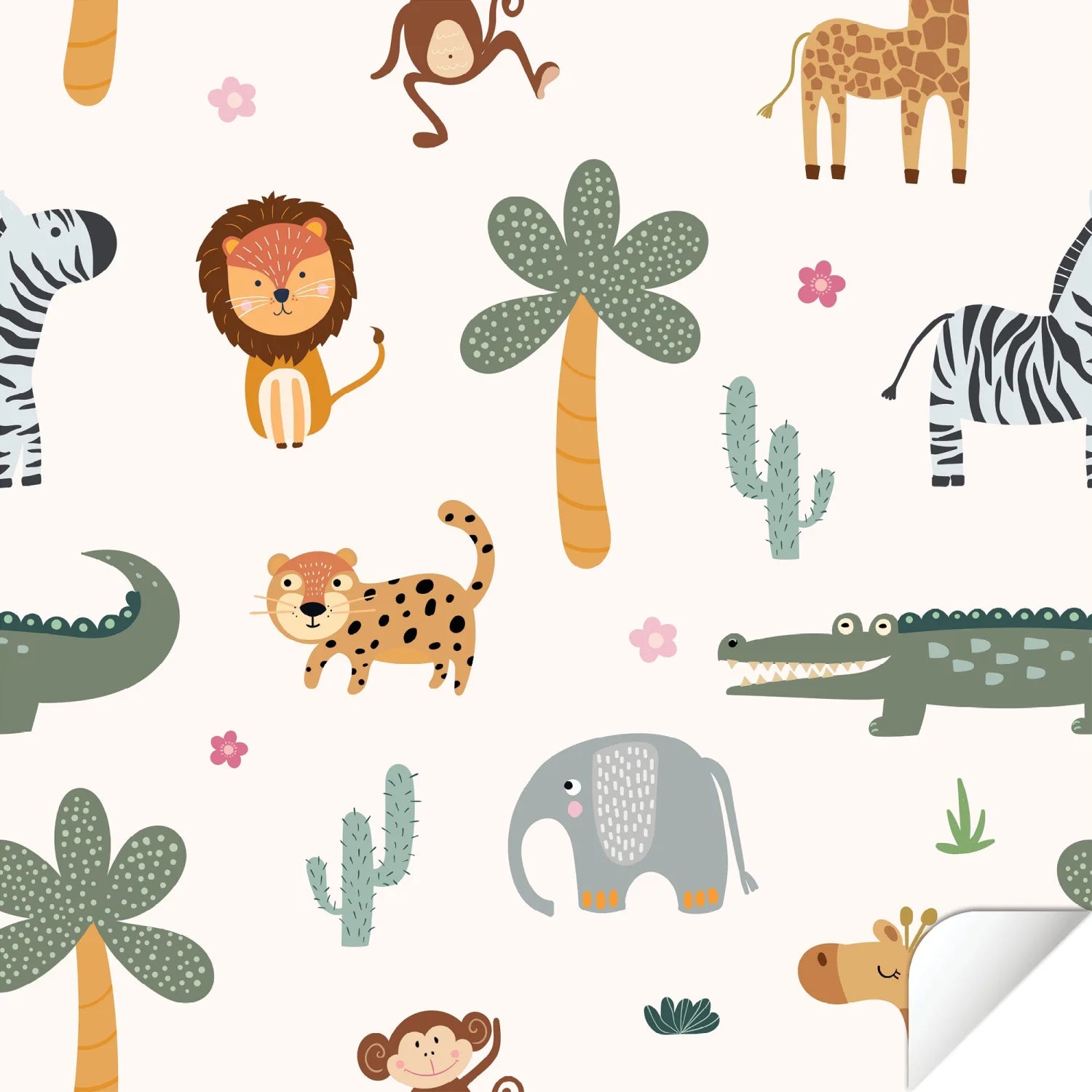 Trofast Top Animals on Safari Decal - Furniture Decals