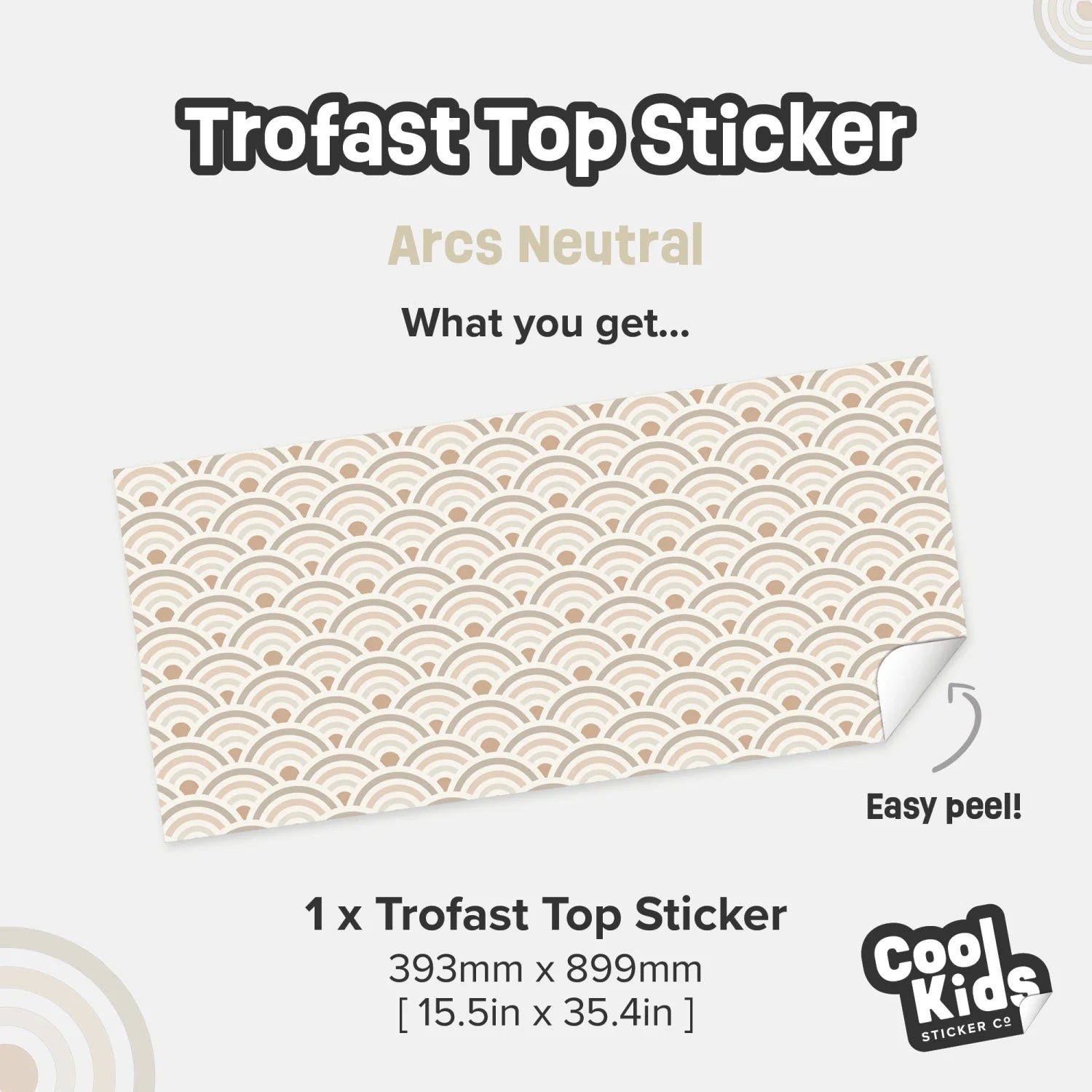 Trofast Top Arcs Neutral Decal - Furniture Decals - Trofast