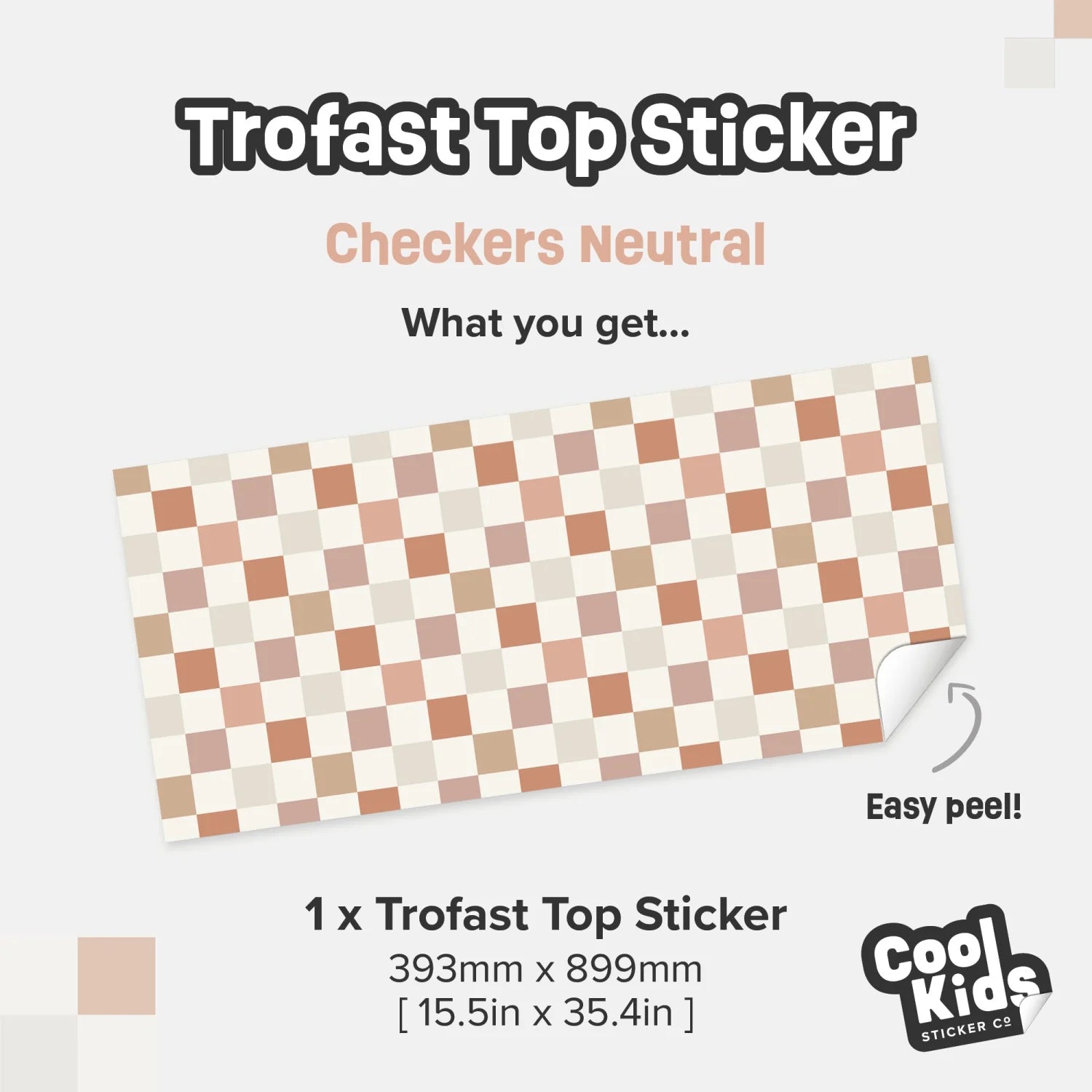 Trofast Top Checkers Neutral Decal - Furniture Decals