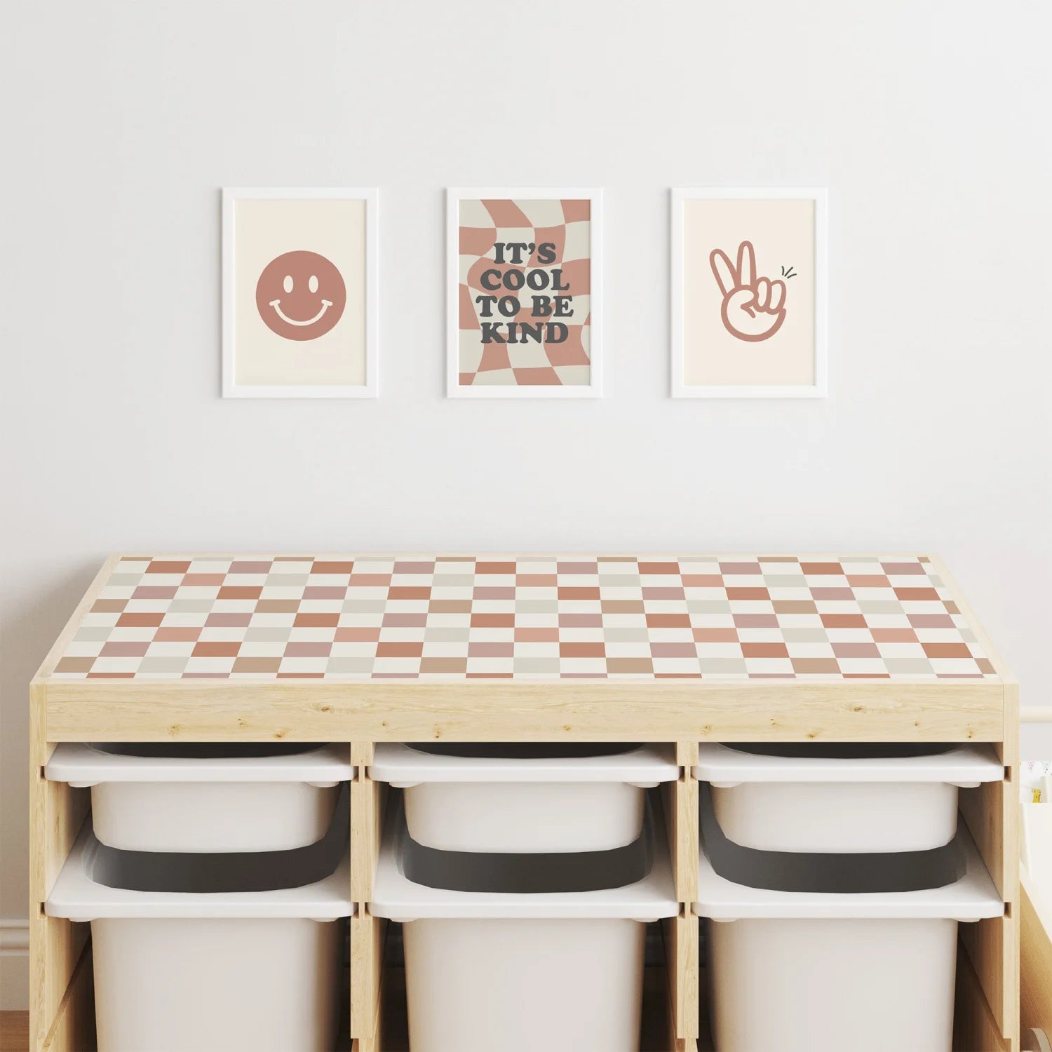 Trofast Top Checkers Neutral Decal - Furniture Decals