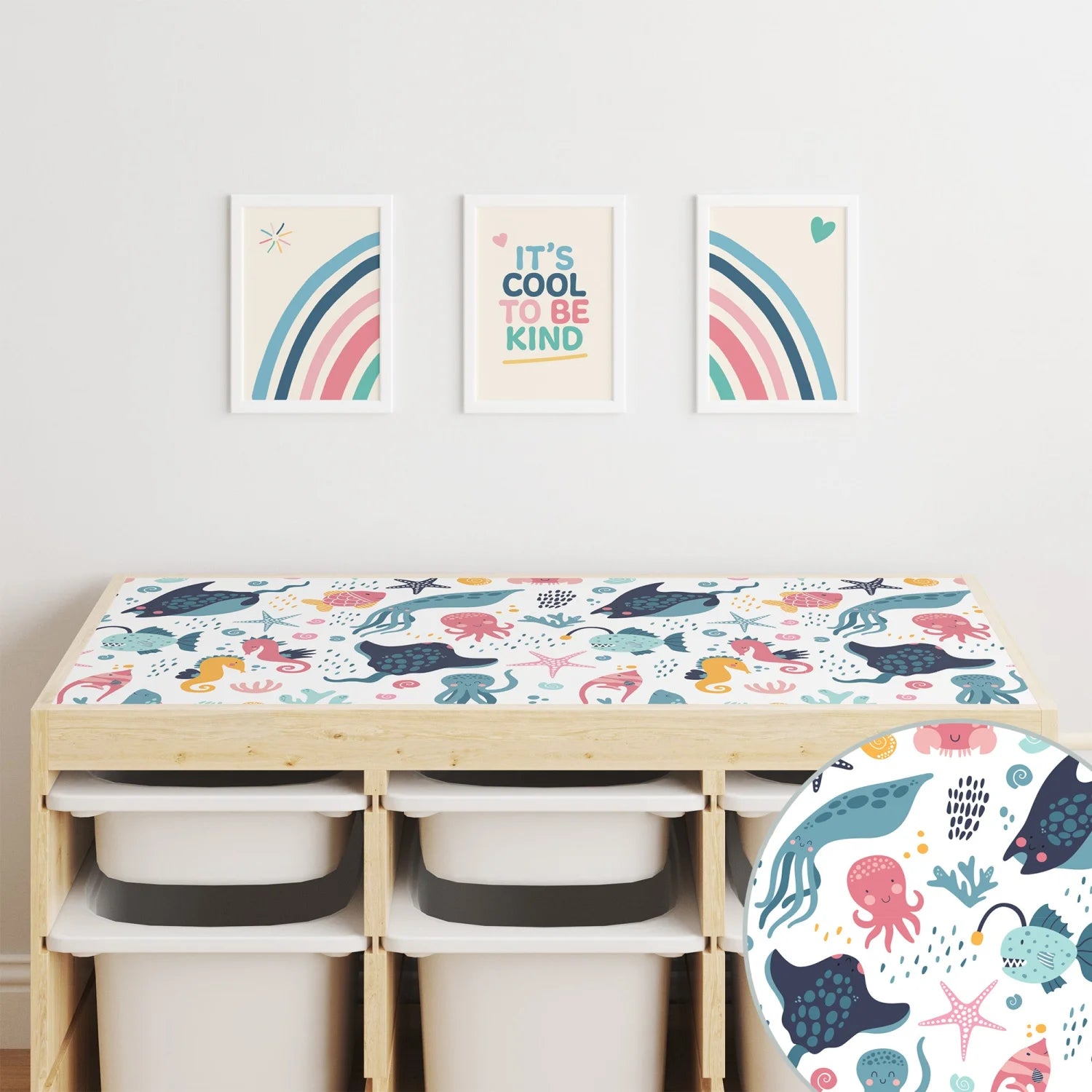 Trofast Top Cheerful Sea Creatures Decal DF1. Tops