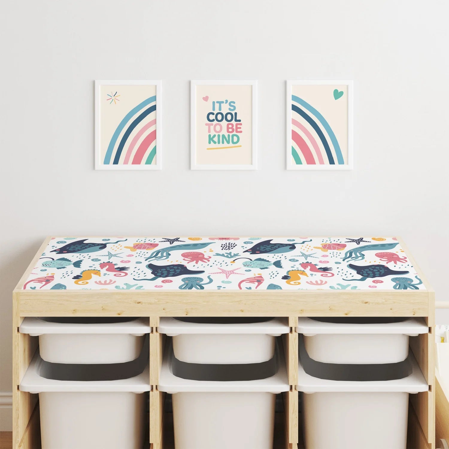 Trofast Top Cheerful Sea Creatures Decal - Furniture Decals