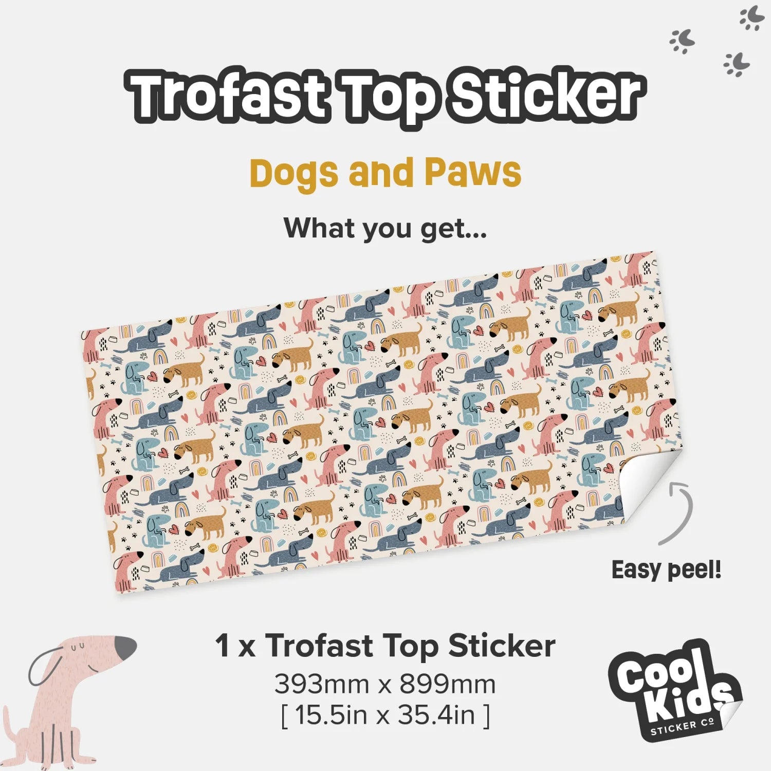 Trofast Top Dogs and Paws Decal - Furniture Decals