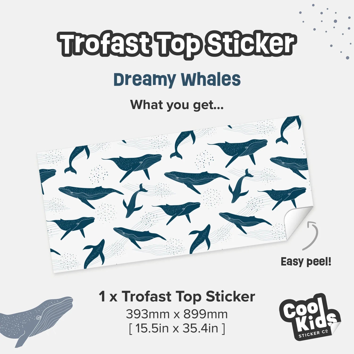 Trofast Top Dreamy Whales Decal - Furniture Decals