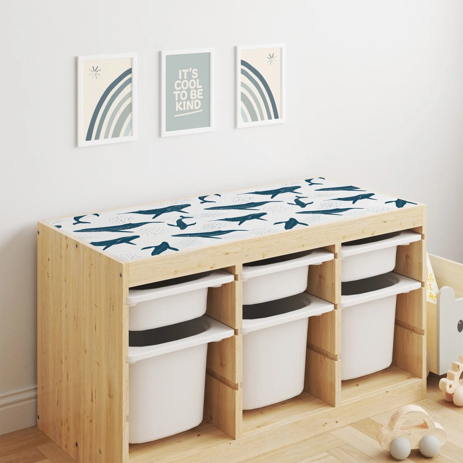 Trofast Top Dreamy Whales Decal - Furniture Decals