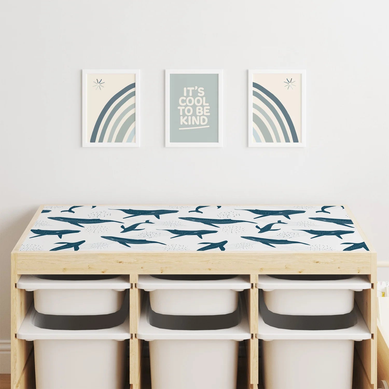 Trofast Top Dreamy Whales Decal - Furniture Decals