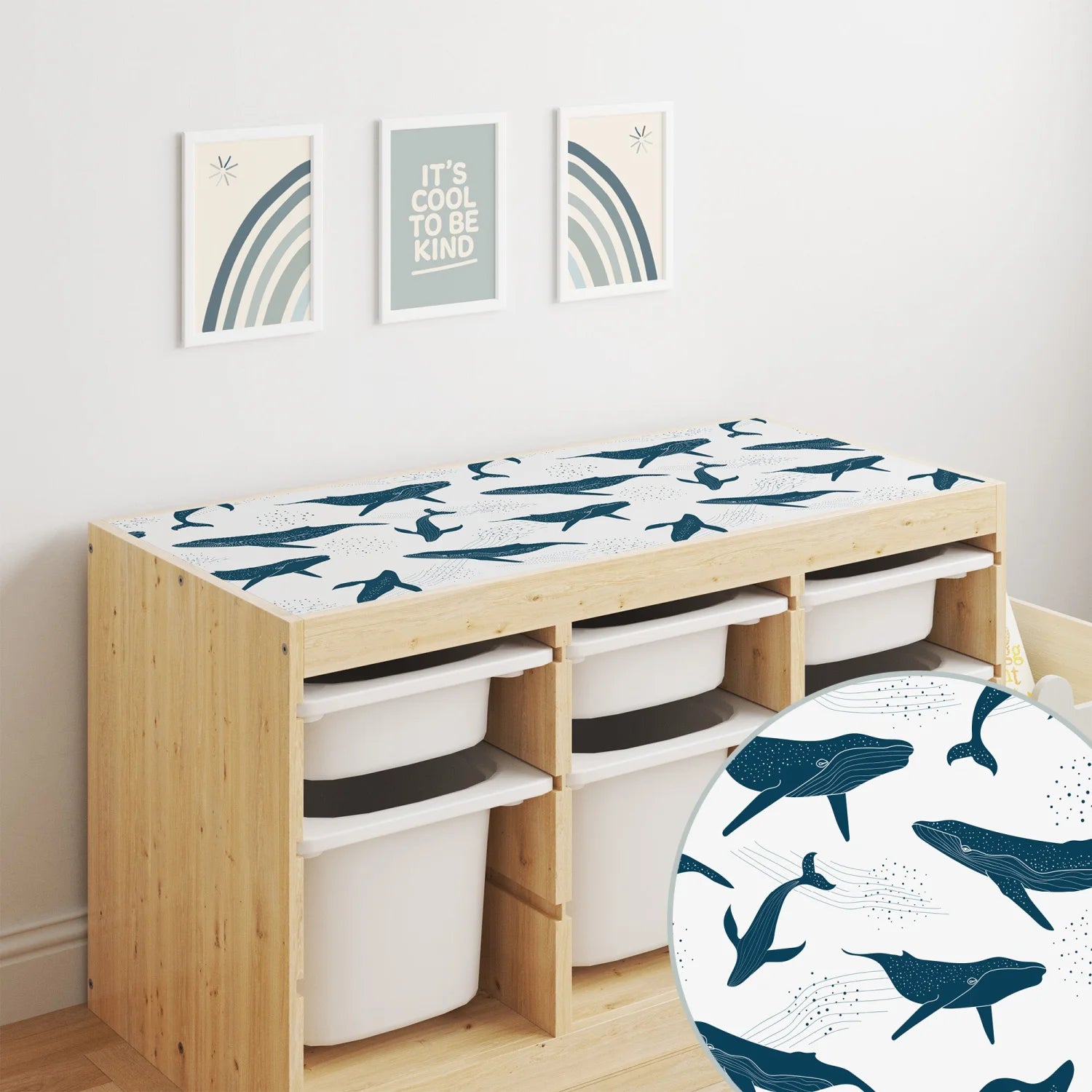 Trofast Top Dreamy Whales Decal DF1. Tops
