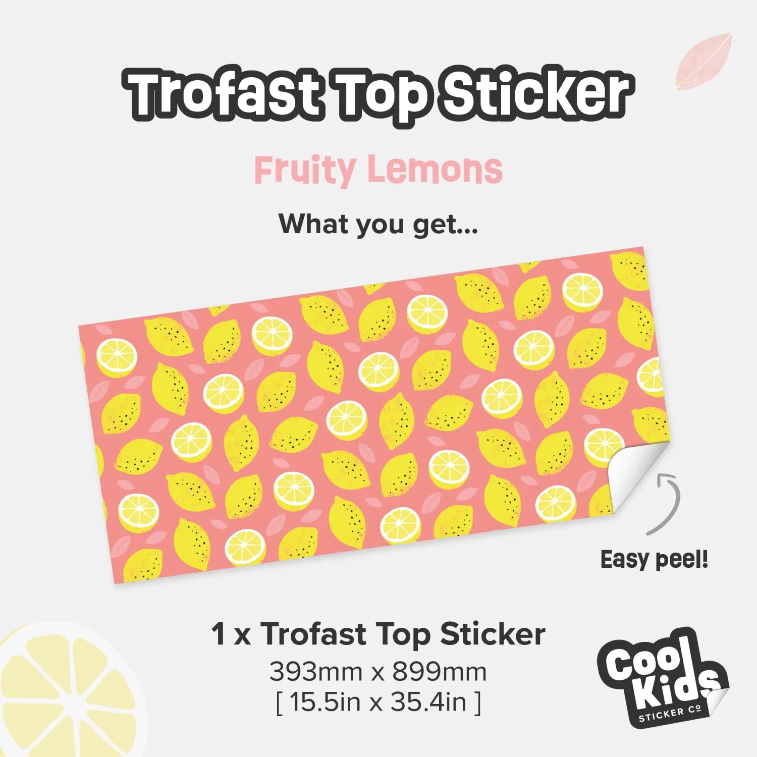 Trofast Top Fruity Lemons Decal - Furniture Decals