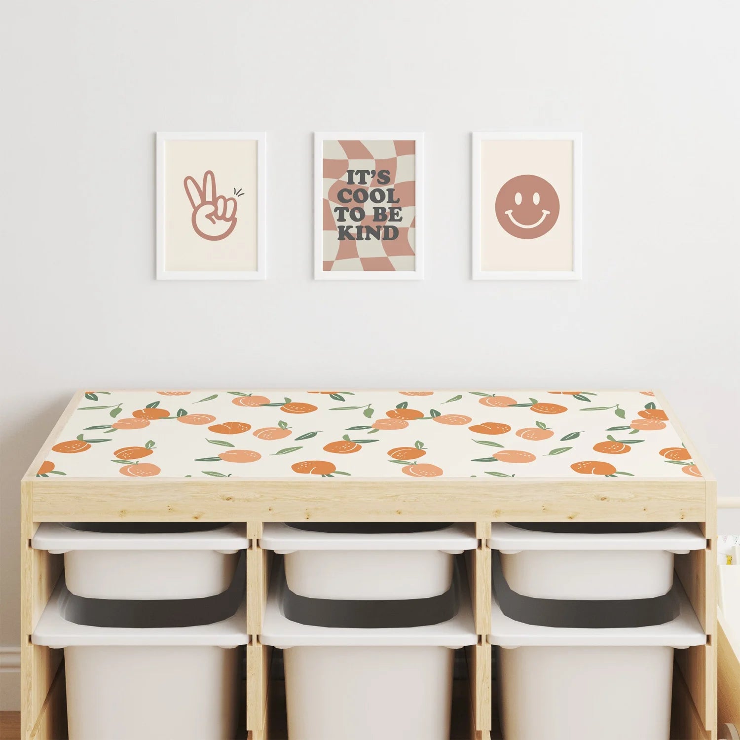 Trofast Top Fruity Peaches Decal - Furniture Decals