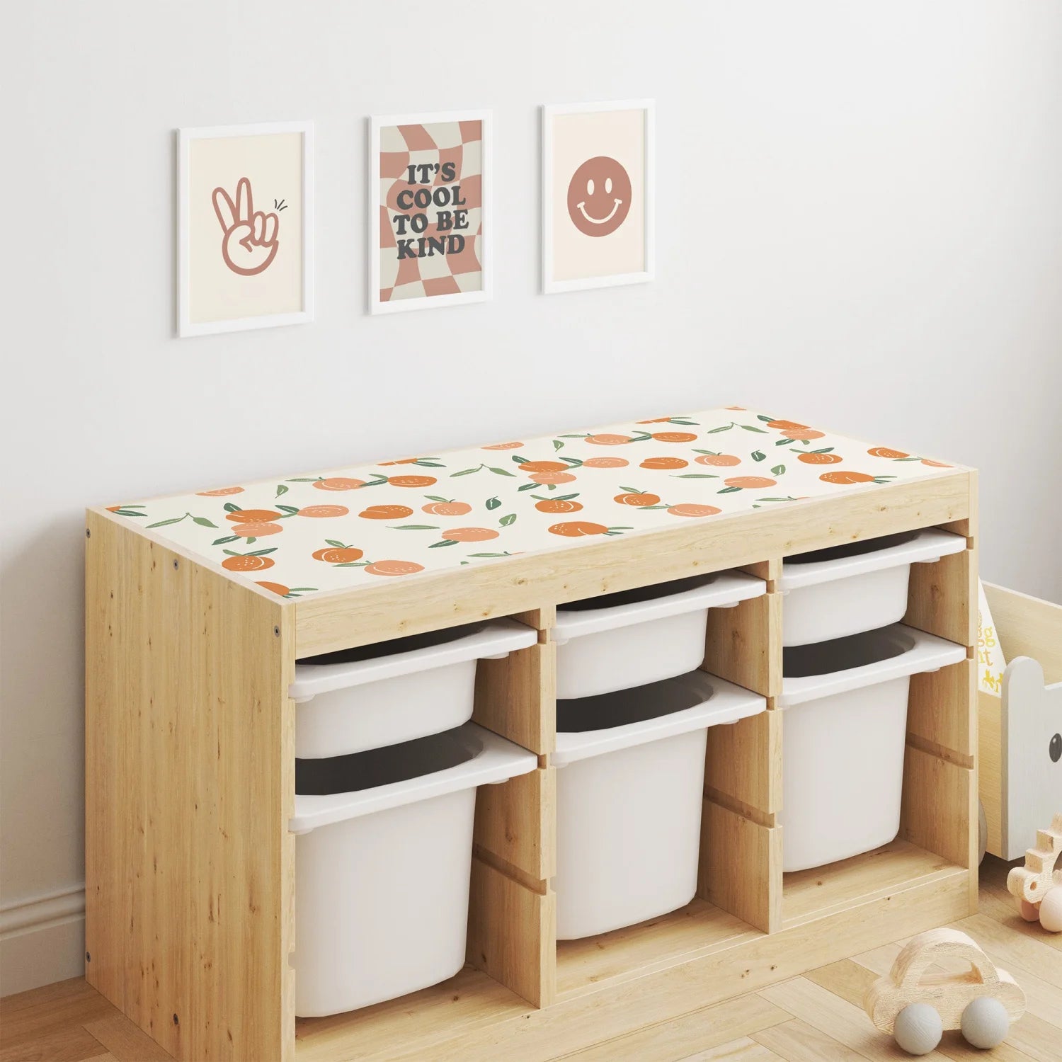 Trofast Top Fruity Peaches Decal - Furniture Decals