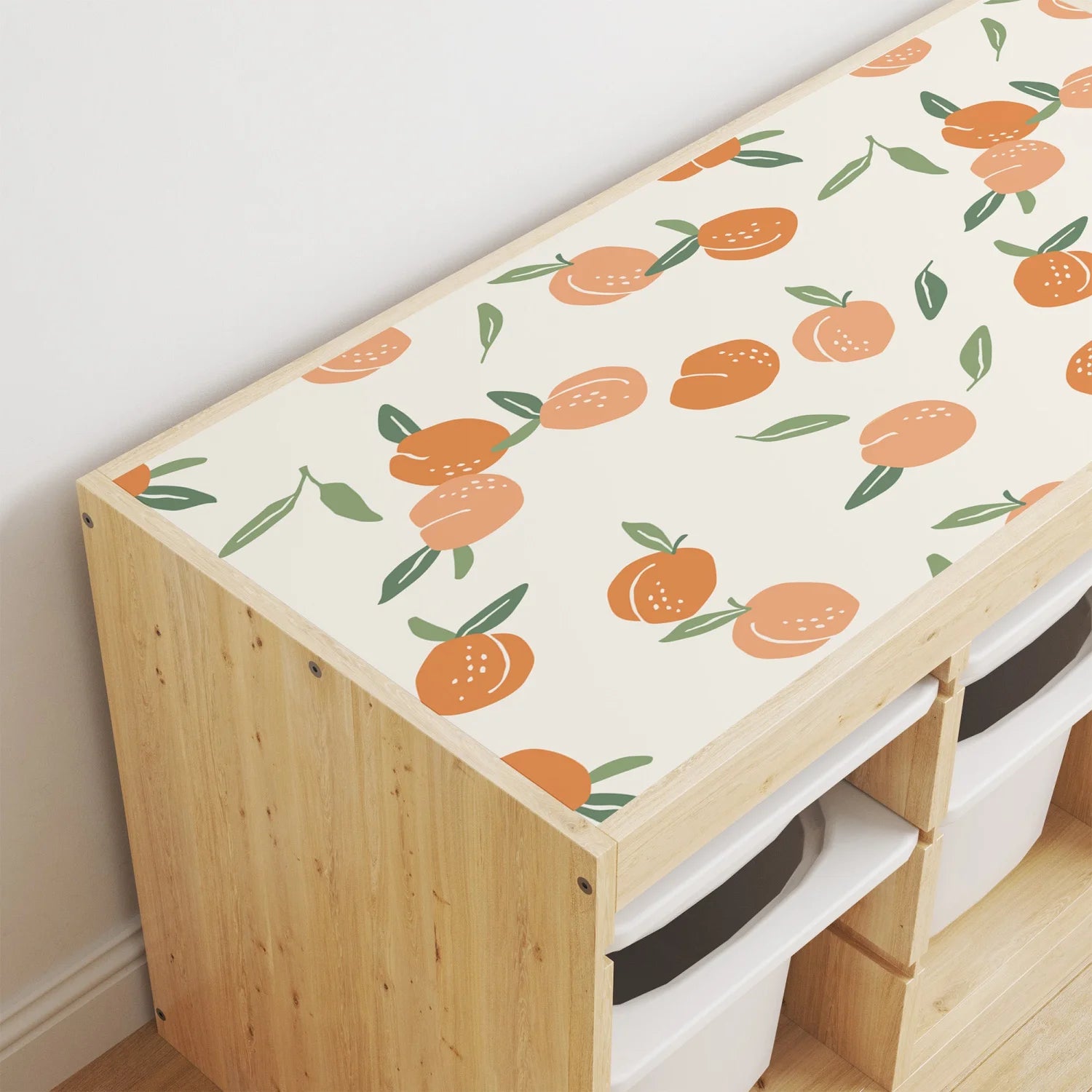 Trofast Top Fruity Peaches Decal - Furniture Decals